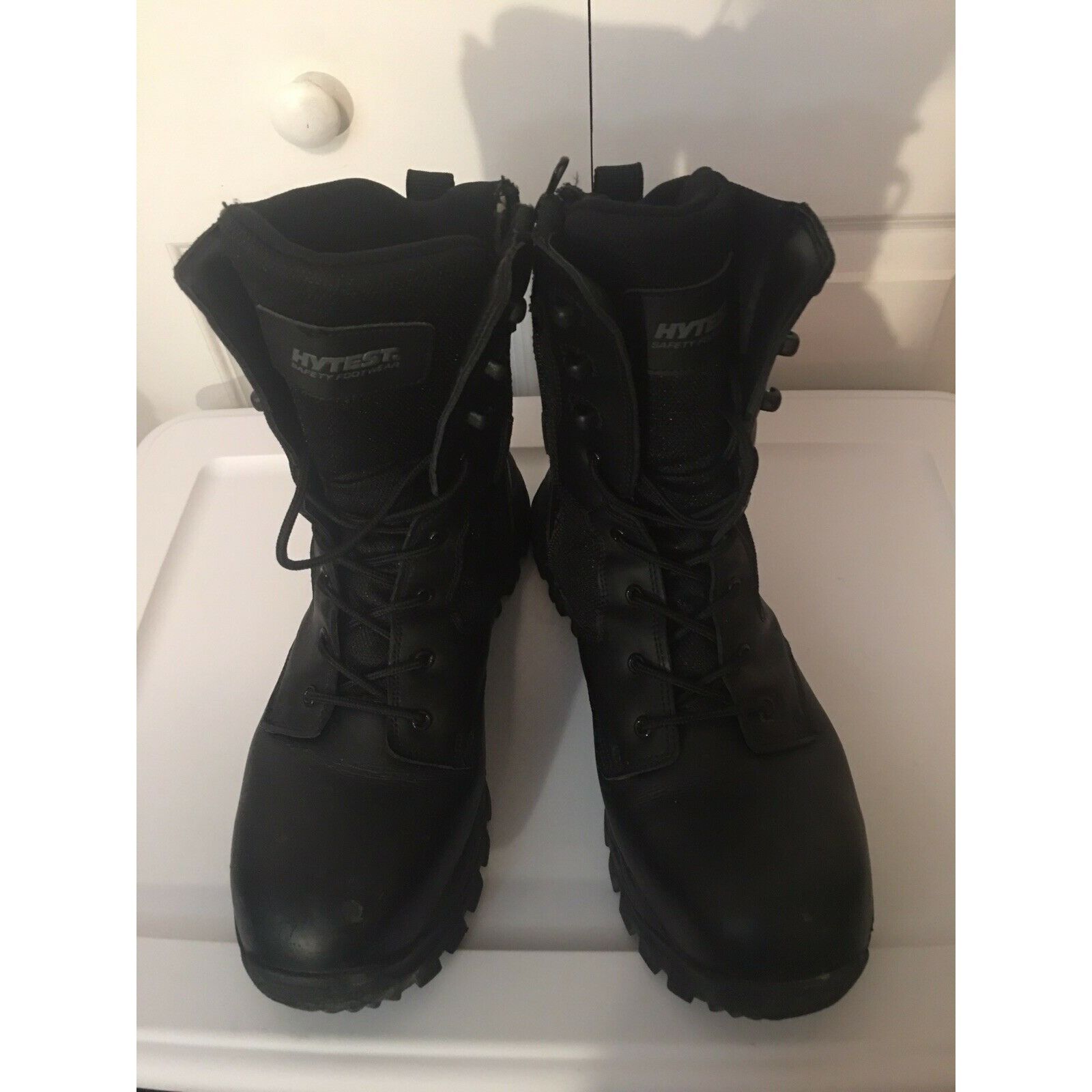 Other HY-TEST STEEL TOE Safety Side Zip/lace BLACK LEATHER BOOTS Size US 11.5 / EU 44-45 - 1 Thumbnail