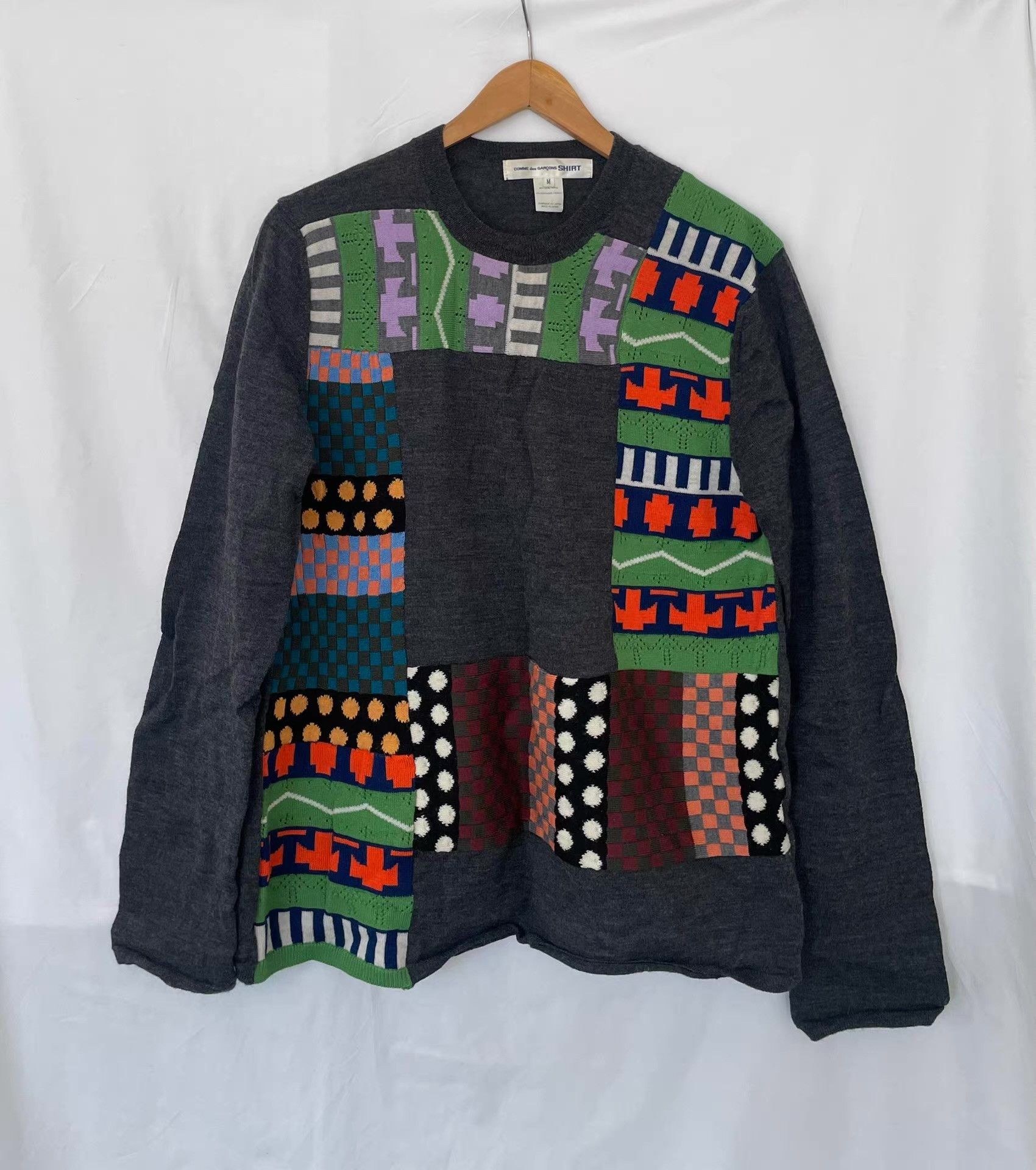 Comme des Garcons Comme des Garçons Shirt Panelled Wool Sweater Ｑ21 Size US M / EU 48-50 / 2 - 1 Thumbnail