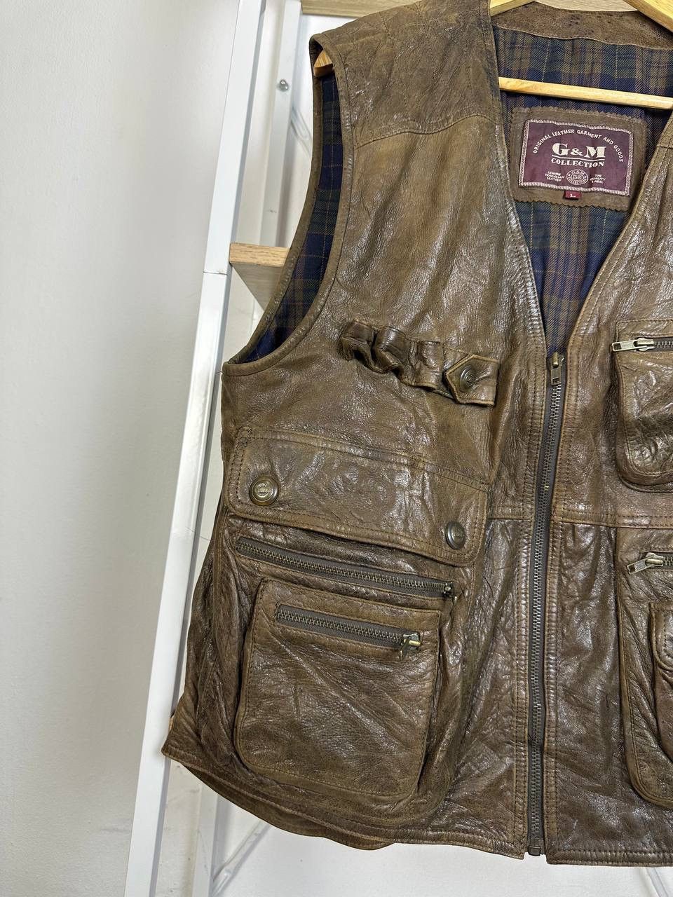 Leather × Vintage RARE VINTAGE MONGOLIAN LEATHER VEST Size US L / EU 52-54 / 3 - 5 Thumbnail