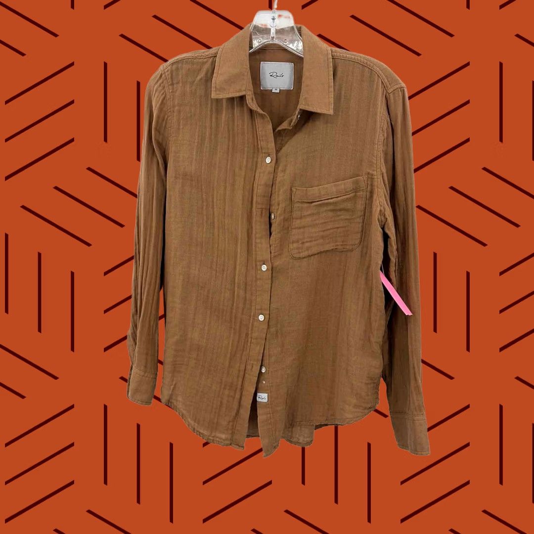 Rails Rails Button Down Shirt XS Brown Pre-Owned Size XS / US 0-2 / IT 36-38 - 1 Thumbnail