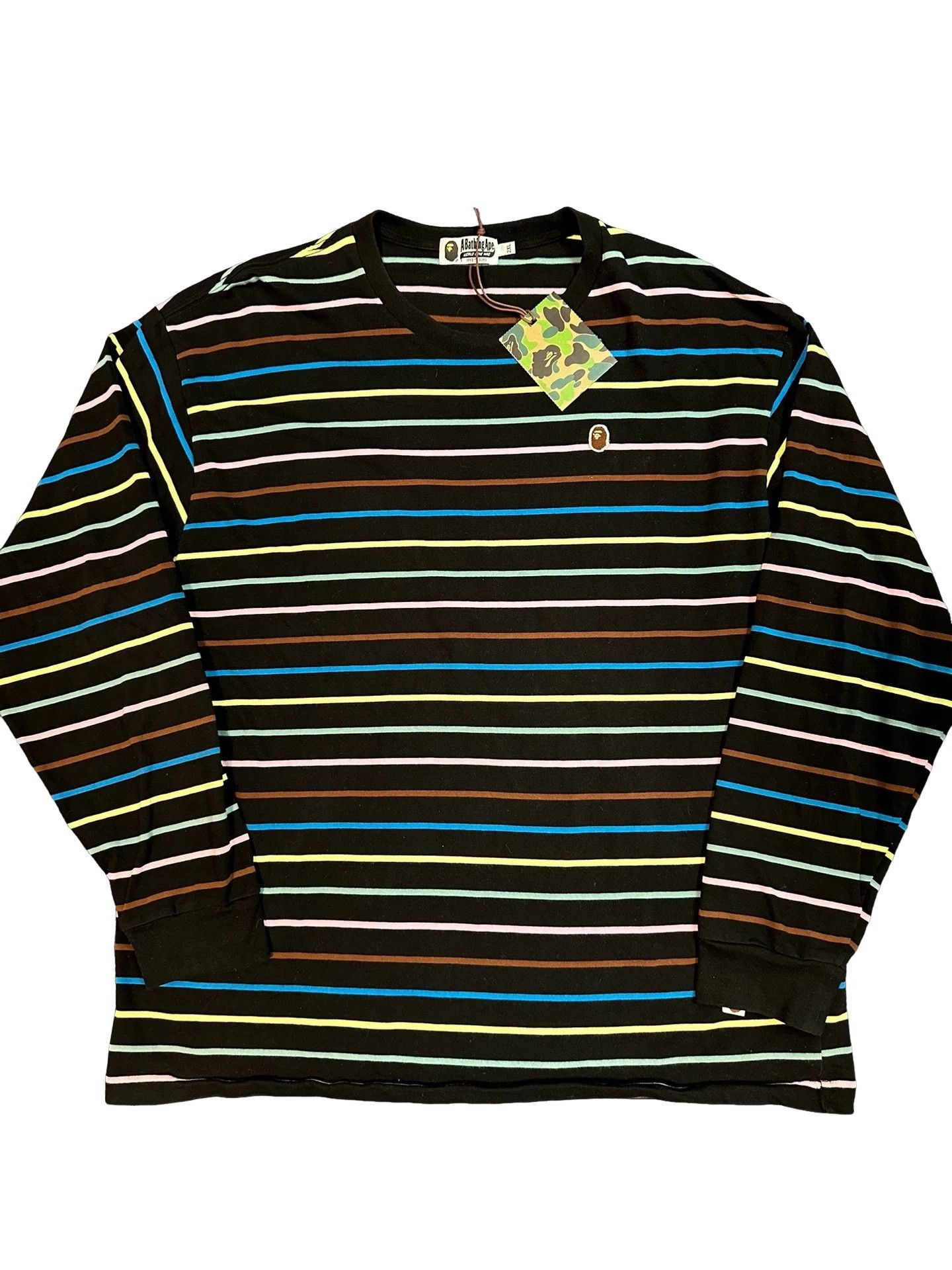 Bape BAPE Multi-Color Stripe Long Sleeve T-Shirt Size 2XL Size US XXL / EU 58 / 5 - 1 Thumbnail