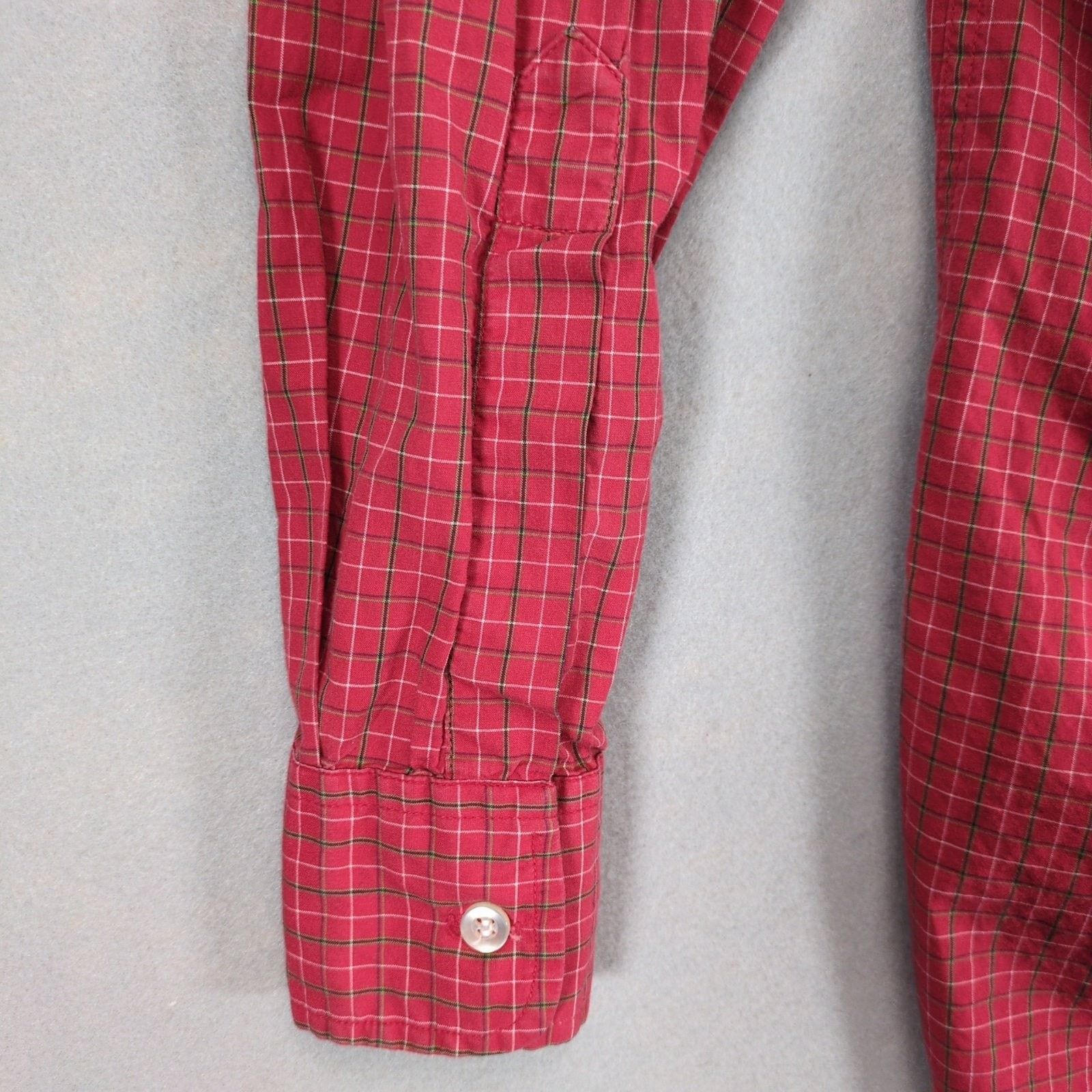 L.L. Bean Vtg 80s L.L. Bean Men's Red Check Plaid Button Down Shirt Size US S / EU 44-46 / 1 - 4 Thumbnail