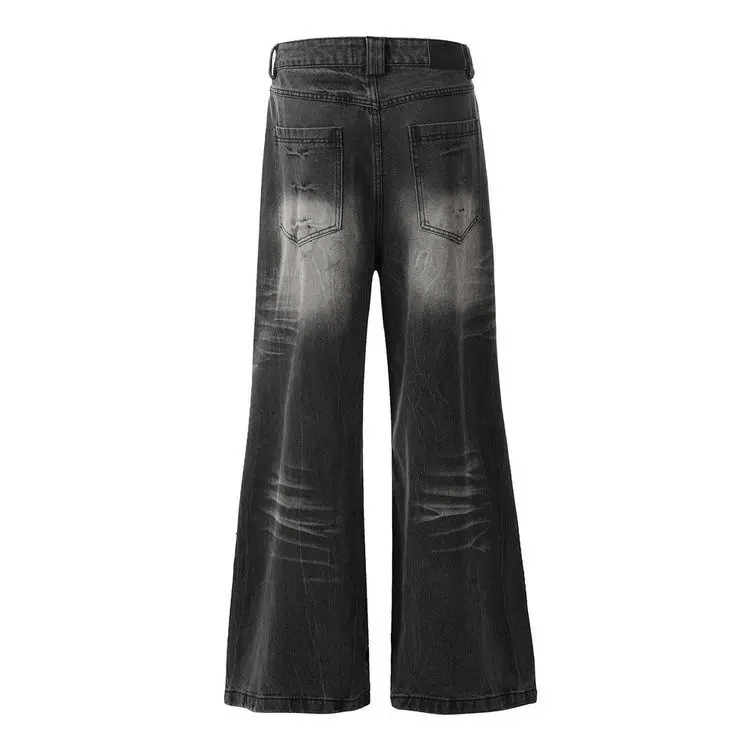 Jean Wash-faded distressed wide-leg jeans Size US 32 / EU 48 - 7 Thumbnail