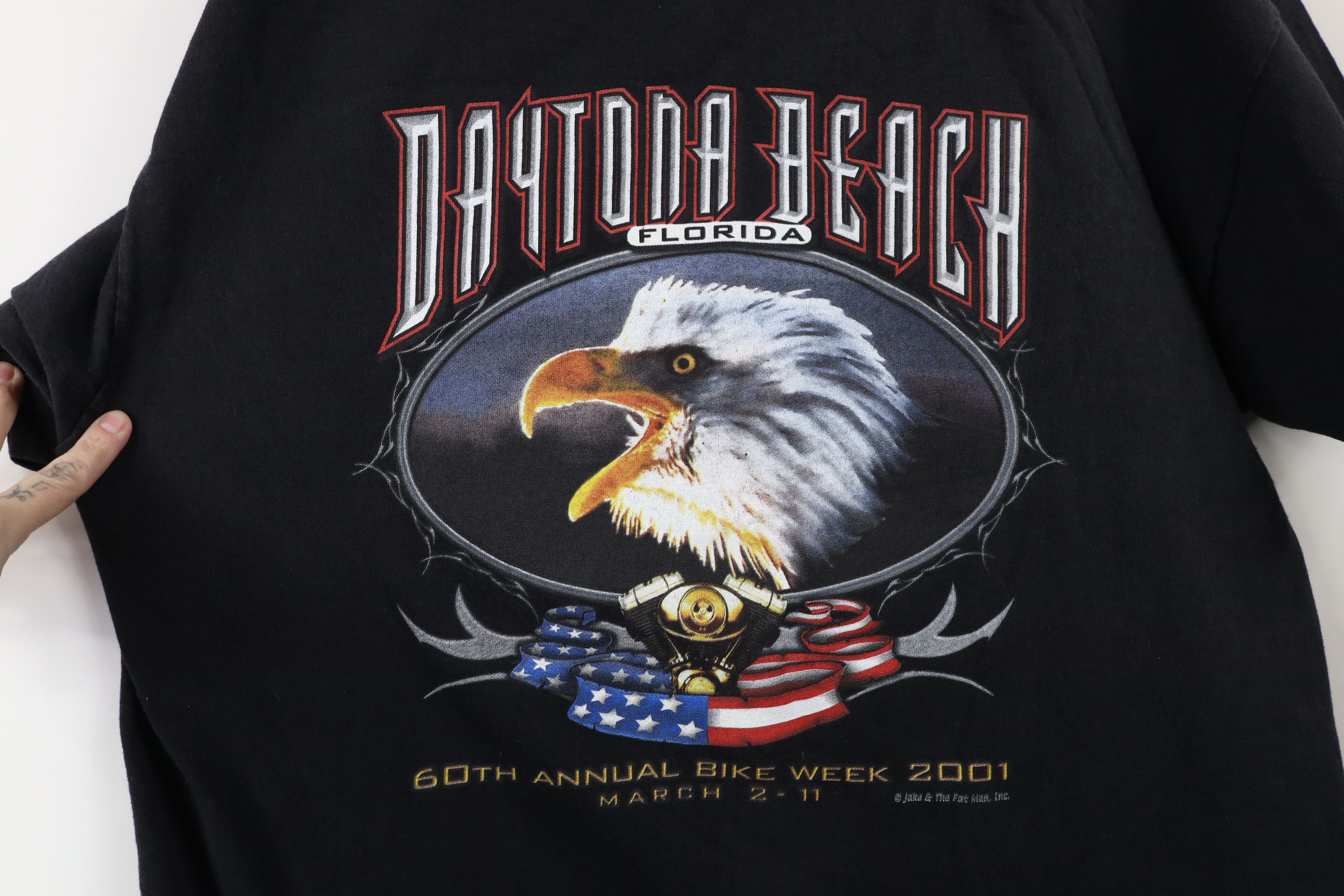 Vintage Vintage Y2K 2001 Beach Bike Week Eagle Tribal T-Shirt Black Size US XL / EU 56 / 4 - 4 Thumbnail
