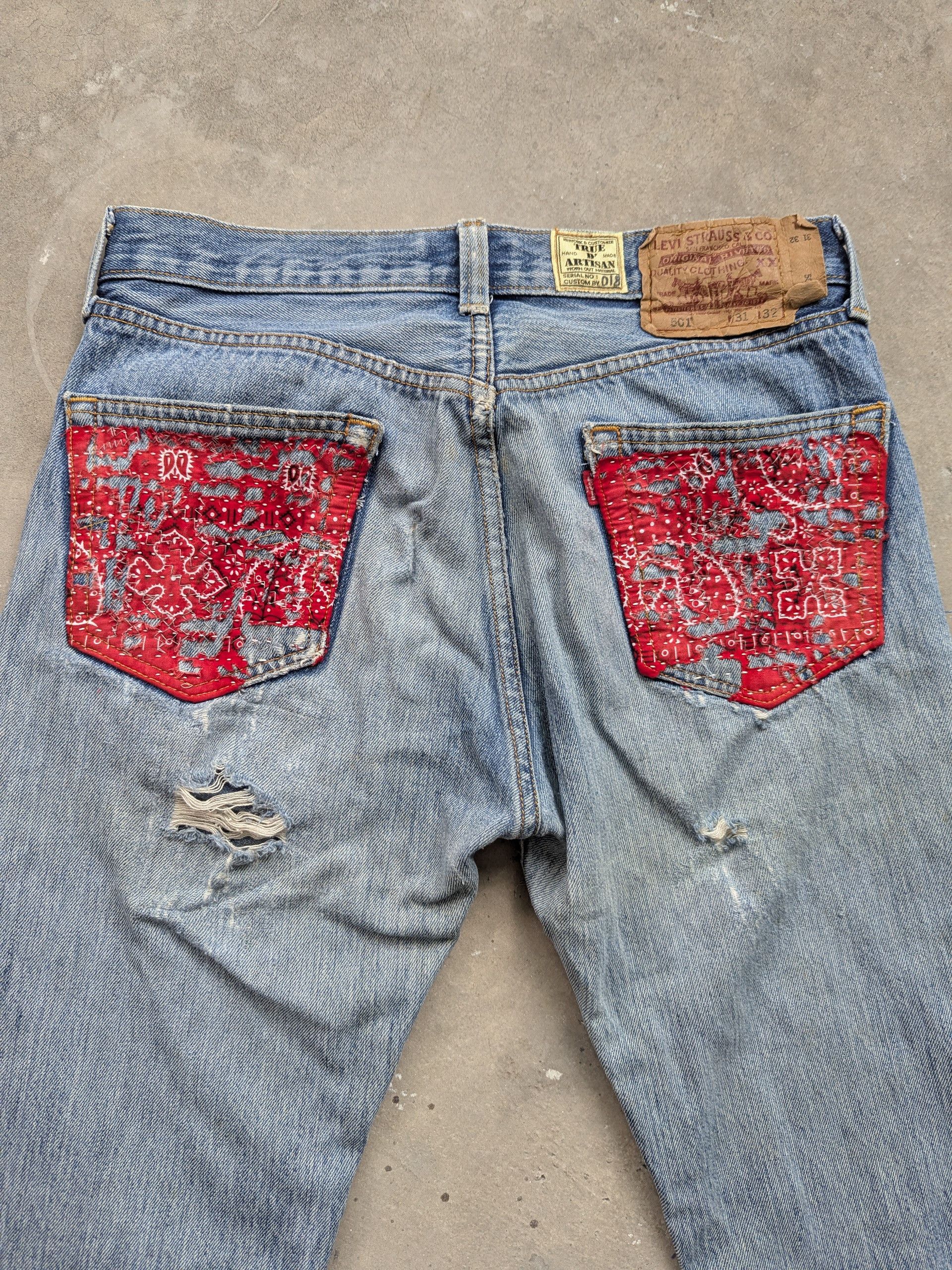 Le Grande Bleu (L.G.B.) × Levi's × Vintage OPEN FOR CUSTOM 🔥 Vintage Levis 501 Inspired Proletareart Size US 31 - 14 Thumbnail