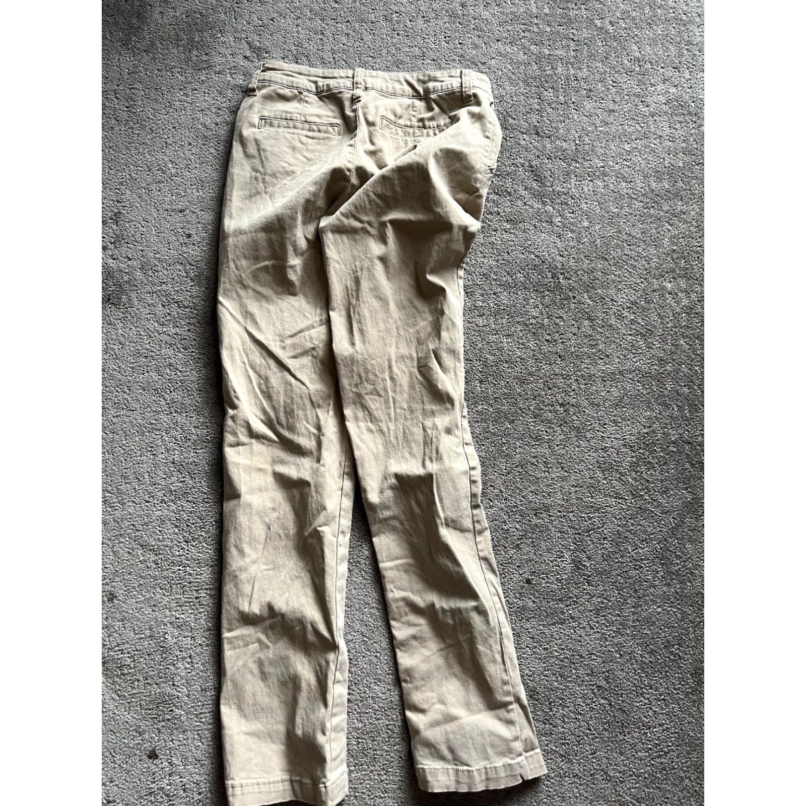 Vintage Aero Pants Classic Stretch Flat Front Beige Women's Size 4 Long - Cotton Spandex Flat Front Straight Leg Ready to Wear Womens Pants Size 27" / US 4 / IT 40 - 3 Thumbnail