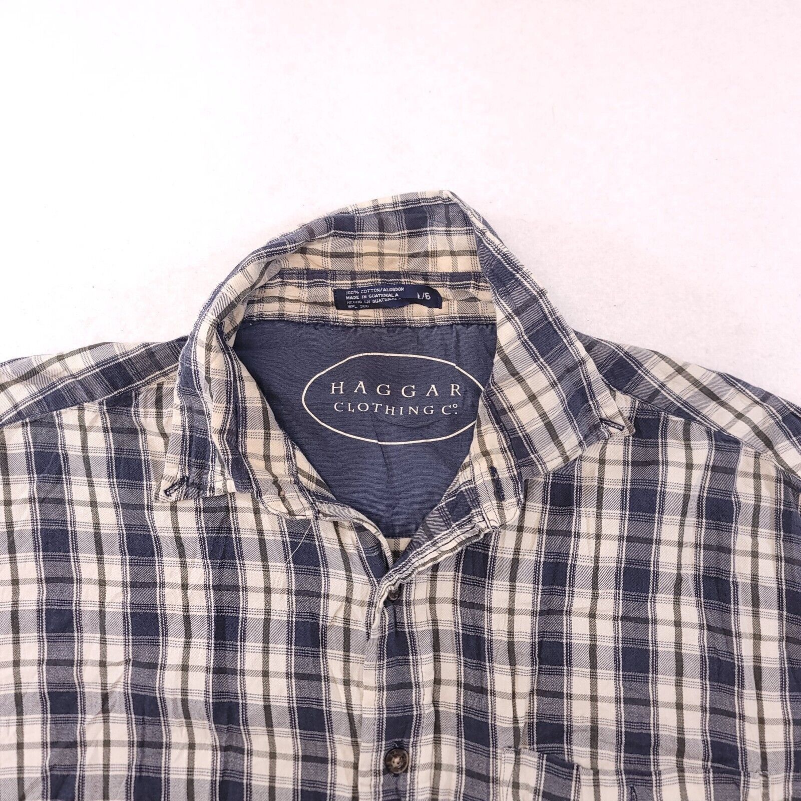 Haggar Haggar Tartan Flannel Shirt Mens Size Large L Blue White Size US L / EU 52-54 / 3 - 1 Thumbnail