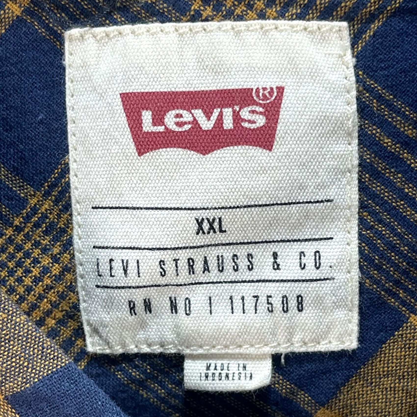 Levi's VINTAGE Levi's Shirt Mens 2XL Blue Yellow Plaid Short Sleeve Button Down Ernie Casual Size US XXL / EU 58 / 5 - 6 Thumbnail