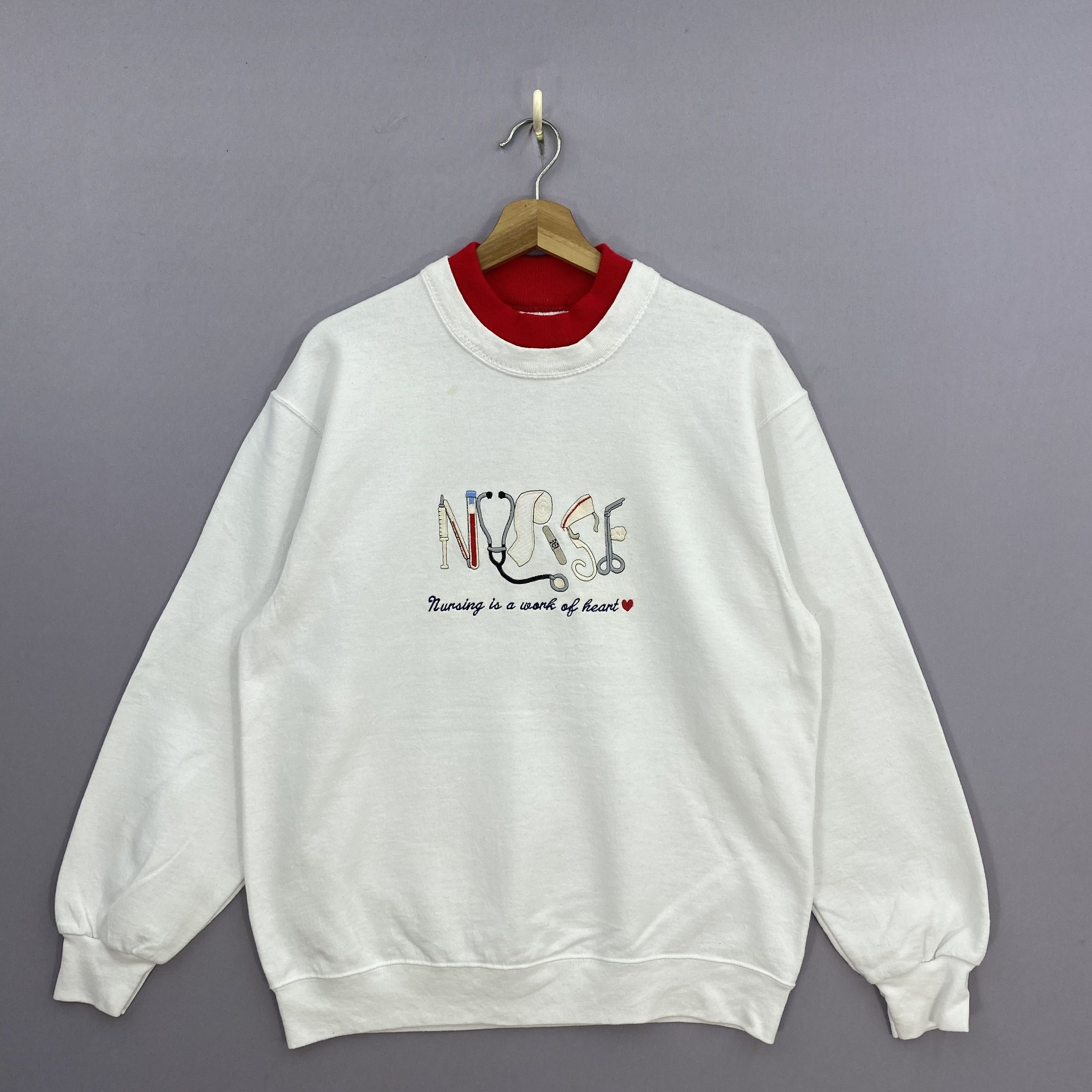 Vintage Vintage Y2K Fruit Of The Loom Sweater Jumper Nurse Novelty Size US M / EU 48-50 / 2 - 2 Thumbnail