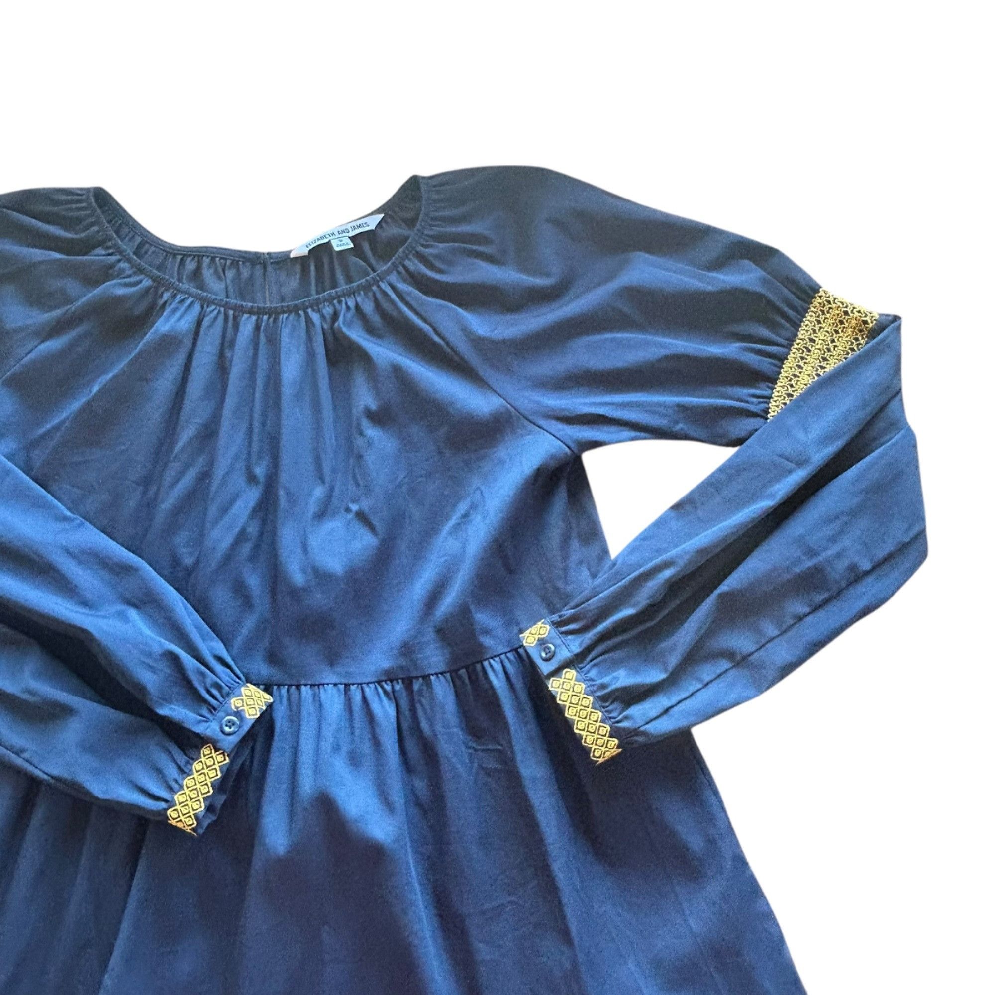 Elizabeth and James Elizabeth And James Navy Boho Smocked Babydoll Dress S Size S / US 4 / IT 40 - 2 Thumbnail
