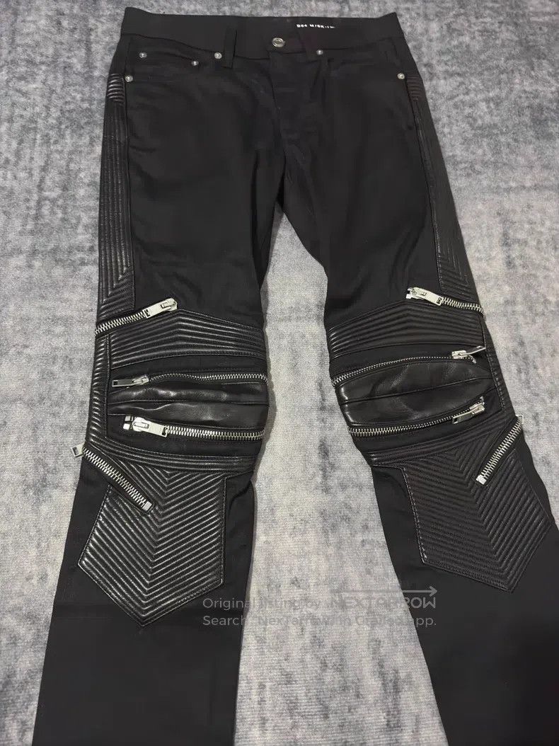 Saint Laurent Paris Saint Laurent Paris Multi-zipper Lamb Fur Patched Biker Je Size US 30 / EU 46 - 3 Thumbnail