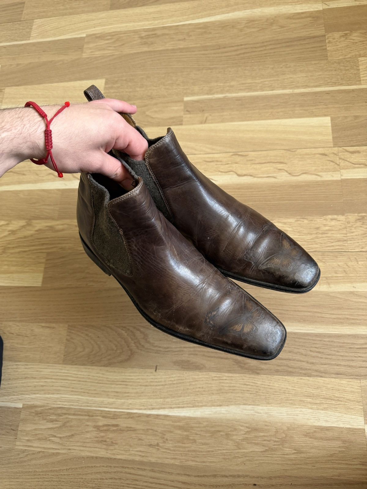 A.S.98 Vintage leather boots avant garde western stckholm 2000s Size US 8 / EU 41 - 2 Thumbnail