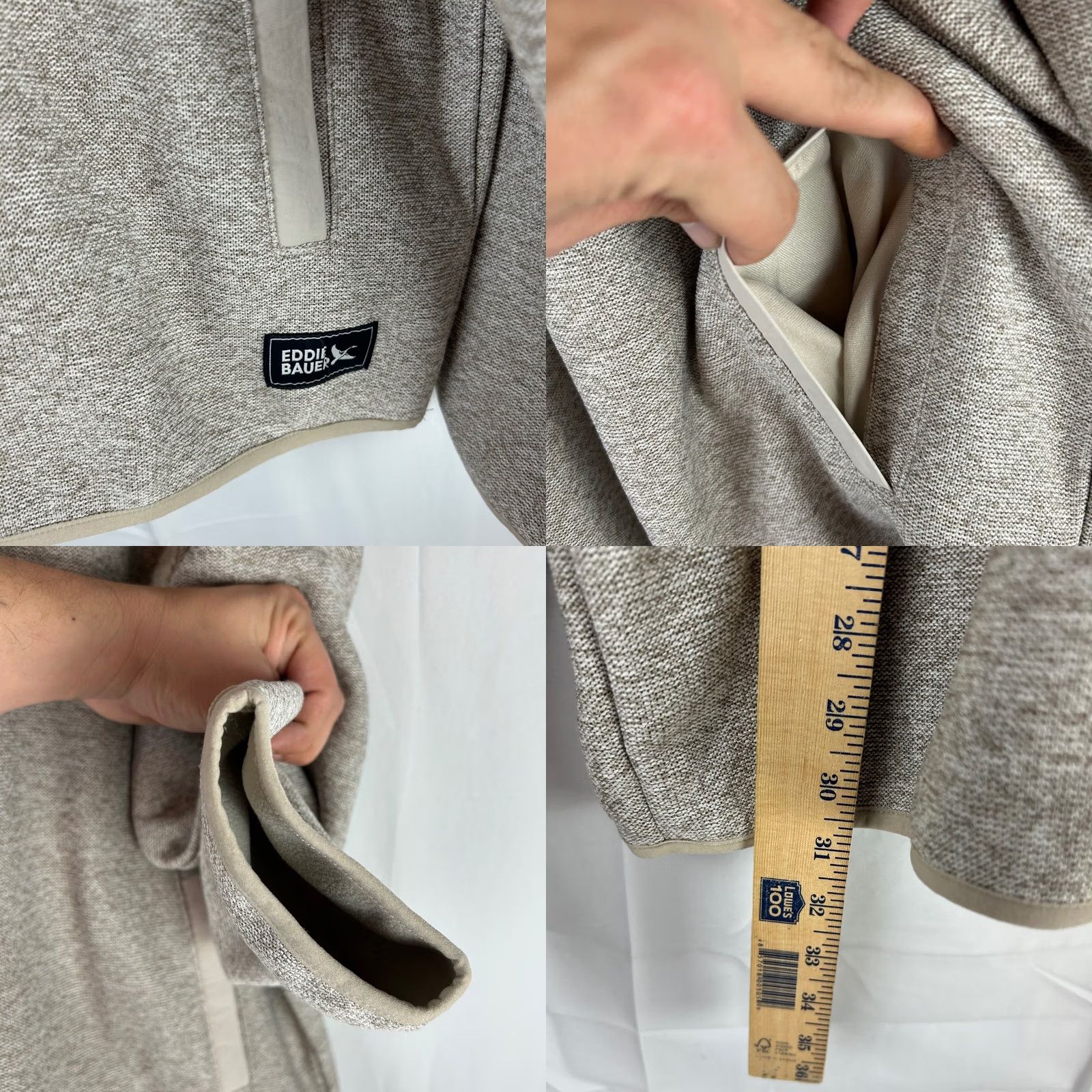 Eddie Bauer VINTAGE Eddie Bauer Mens XXL Sweater Fleece Pullover Snap Neck Chest Pocket Tan Size US XXL / EU 58 / 5 - 8 Thumbnail