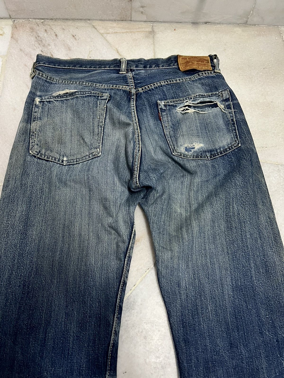 The Real McCoy's VINTAGE JOE MCCOY & CO LOT 906 DISTRESSED SELVEDGE JEANS Size US 32 / EU 48 - 13 Thumbnail