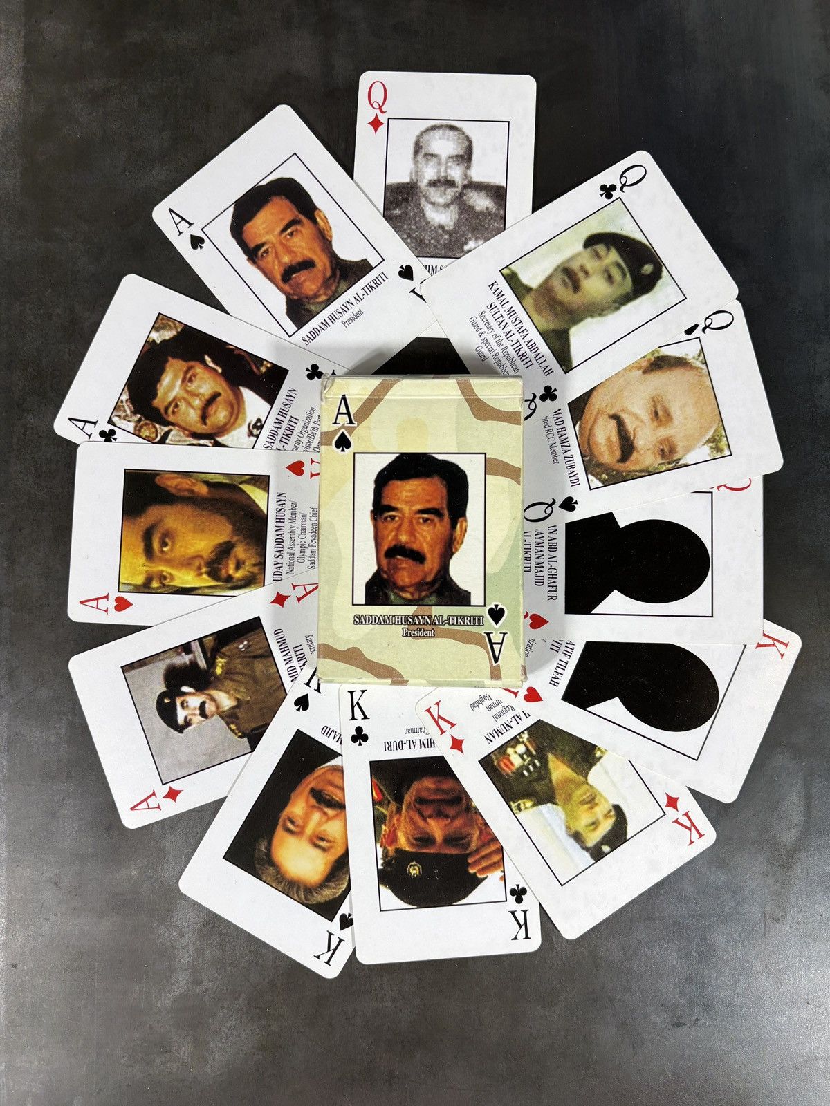 Vintage Desert Storm Most Wanted Playing Cards Vintage Iraq Saddam Size ONE SIZE - 1 Thumbnail