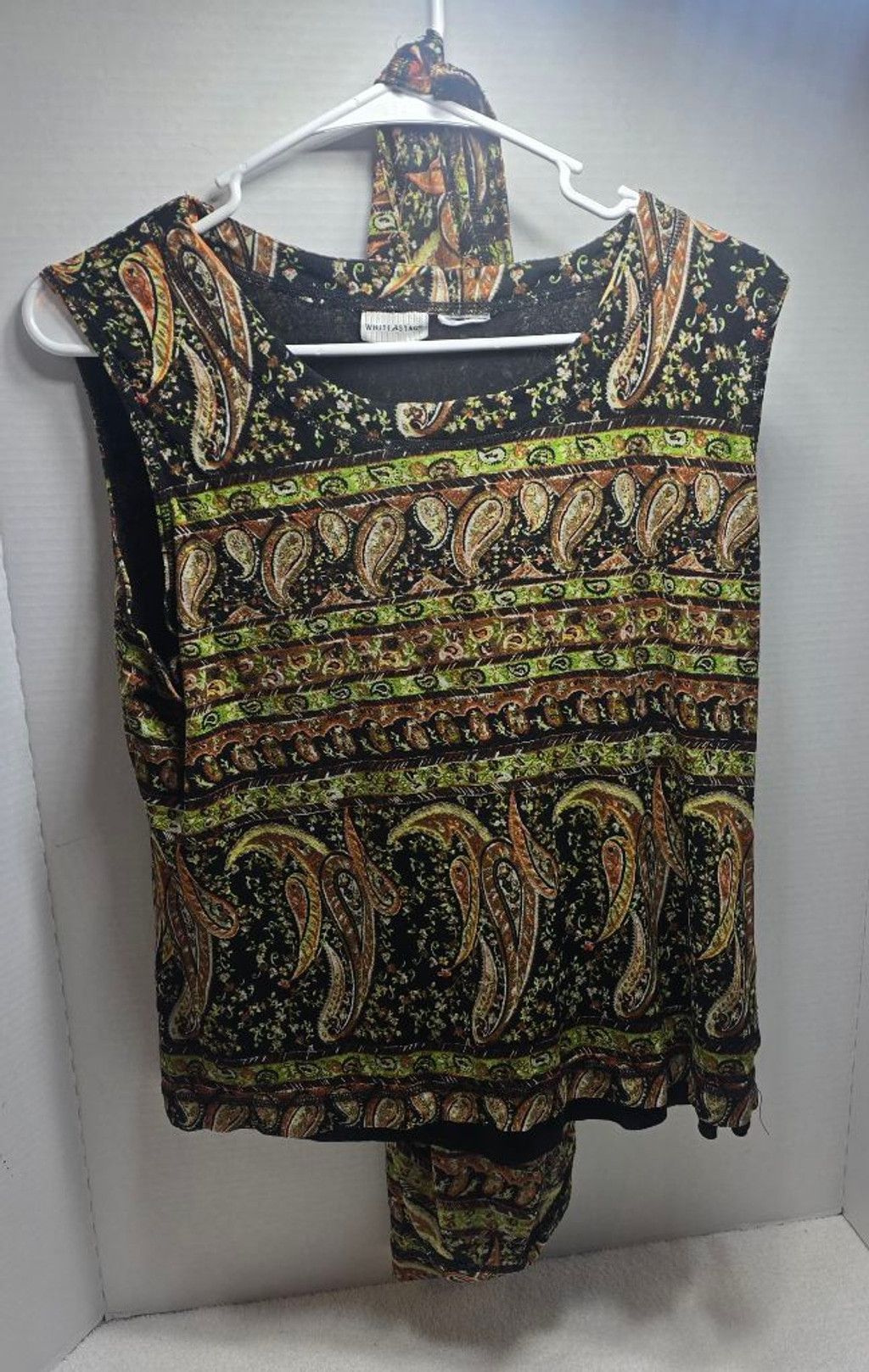 The Unbranded Brand Women's WHITE STAG Long Sleeve Tee L Black Green Paisley Size L / US 10 / IT 46 - 4 Thumbnail