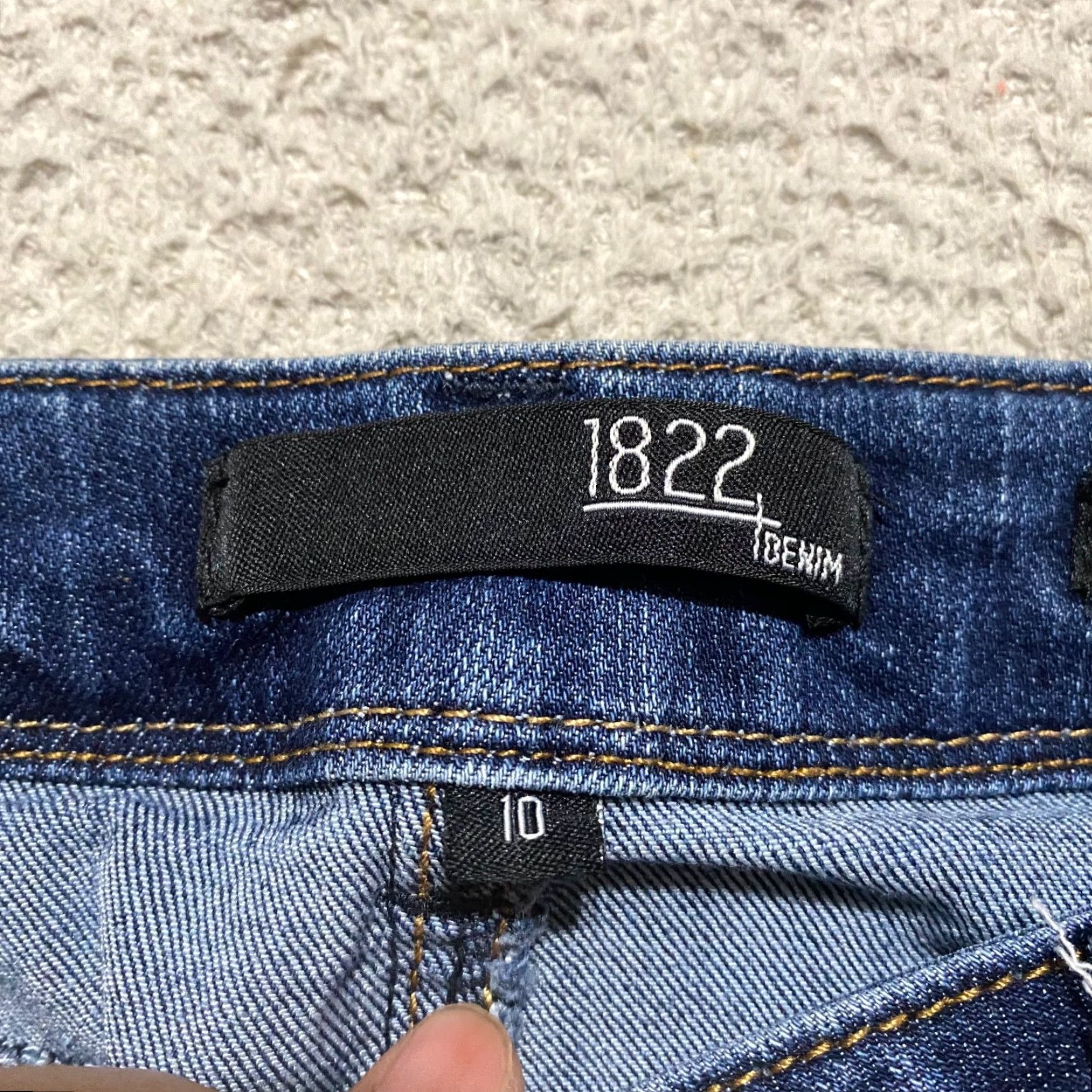 Vintage 1822 Denim Jeans Blue Medium Wash 10 Womens Skinny Mid Rise Distressed 27in Inseam 5-Pocket Regular Size 32" / US 10 / IT 46 - 3 Thumbnail