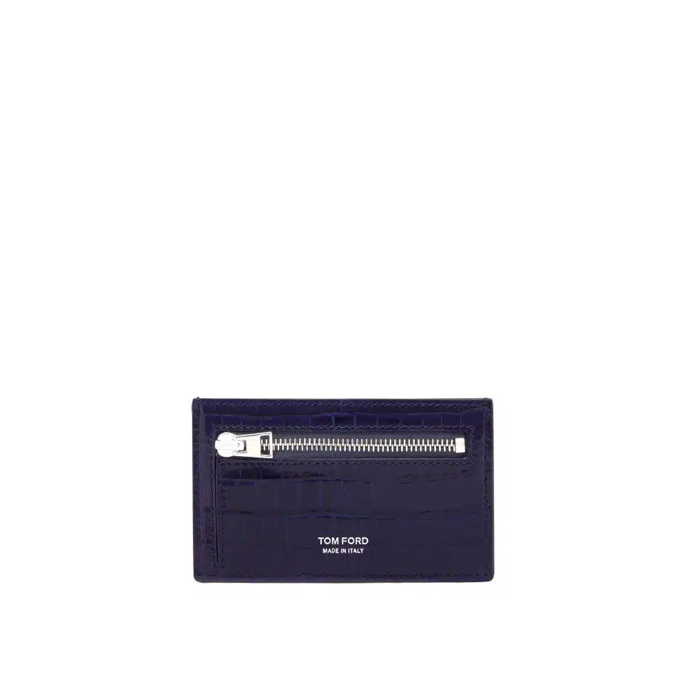 Tom Ford o1loc1c0725 Y0354 Size: OS / Croco Embossed Mini Wallet Blue Size ONE SIZE - 1 Thumbnail