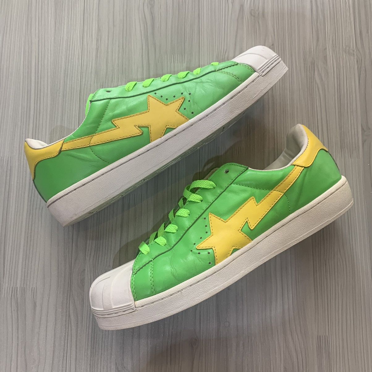 image of Bape Skullsta Shoes in Green, Men's (Size 12)