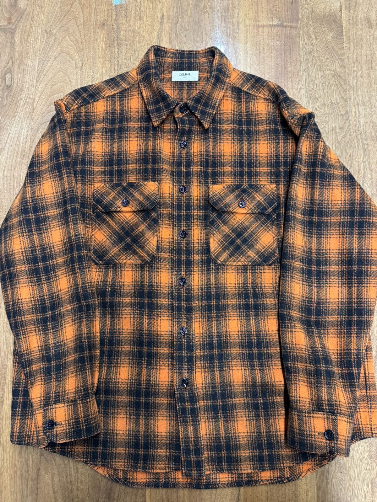 Celine Celine Mens Oversized Check Wool Flannel Shirt Jacket Size US M / EU 48-50 / 2 - 6 Thumbnail