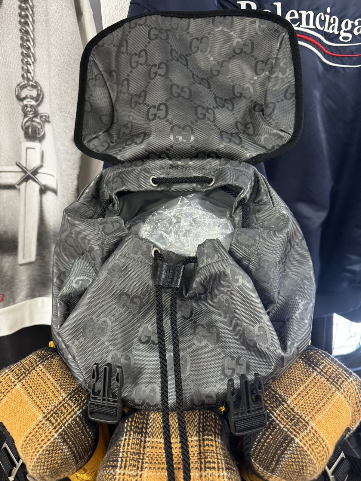Gucci Gucci Off The Grid Plaid Nylon Rucksack Backpack Size ONE SIZE - 10 Thumbnail