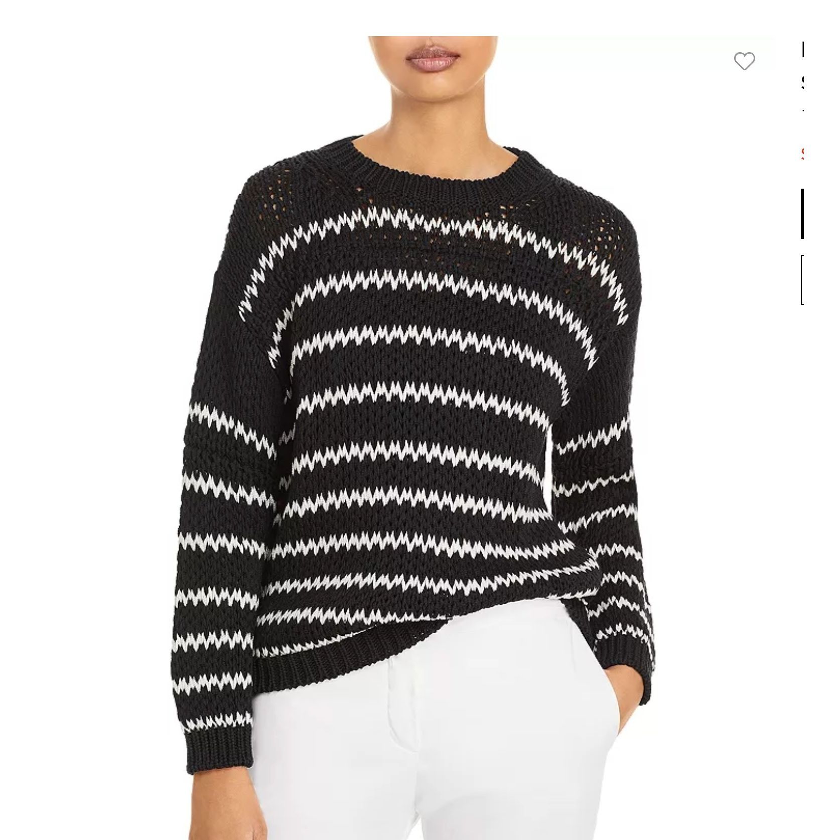 Fabiana Filippi Striped Chunky Knit Cotton Blend Pullover Bl