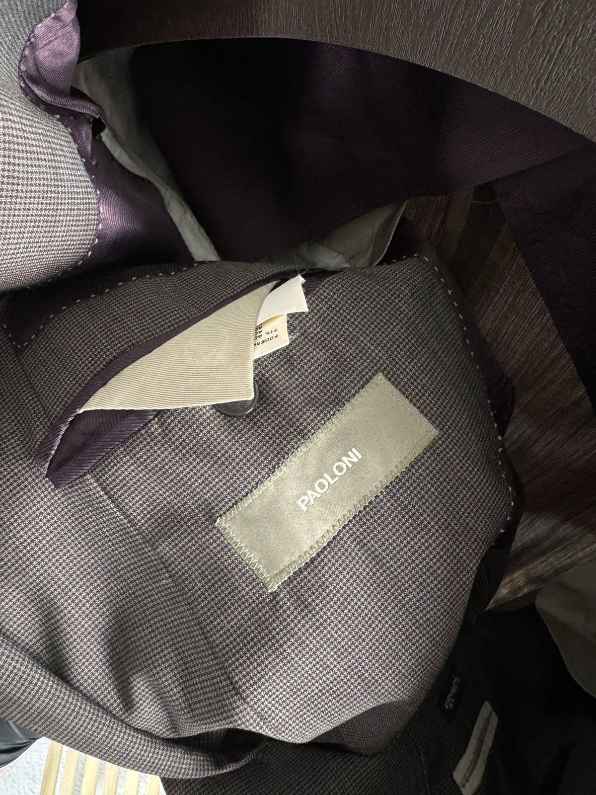 Paoloni Paoloni grey brown 2 button unlined wool blazer Size 38R - 10 Thumbnail