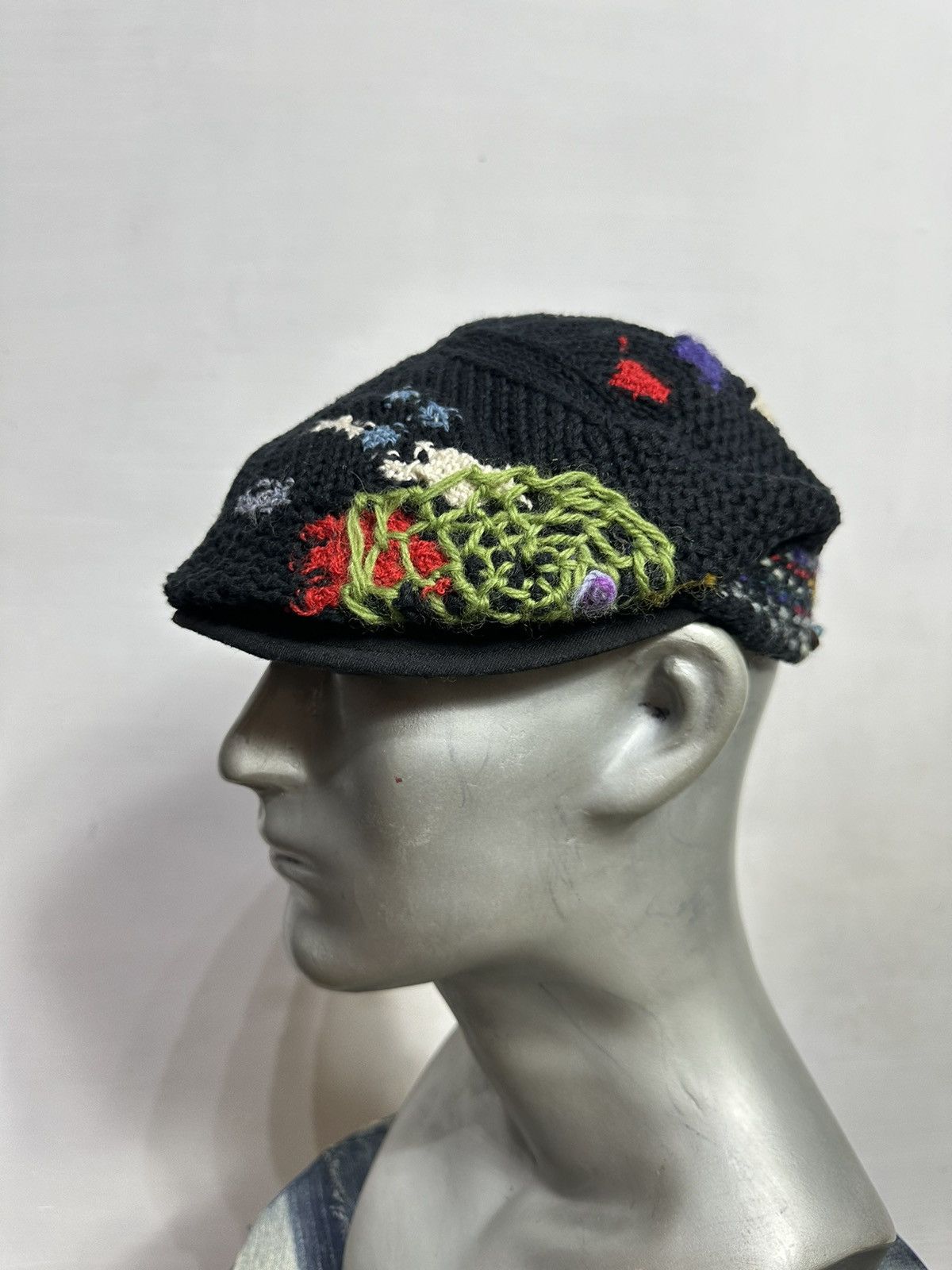 Handmade Custom Nice Design Multicolored Art Knitted Newsboy Hats Size ONE SIZE - 1 Thumbnail