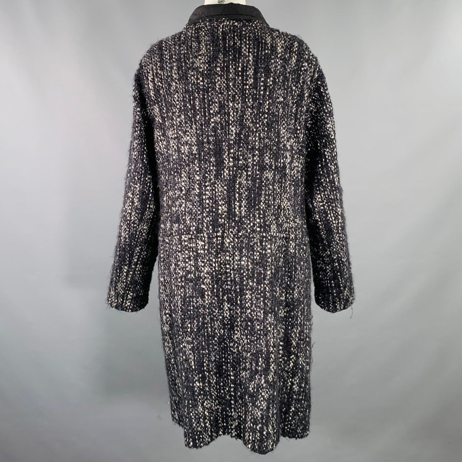 Other Black White Wool Blend Tweed Reversible Coat Size M / US 6-8 / IT 42-44 - 4 Thumbnail