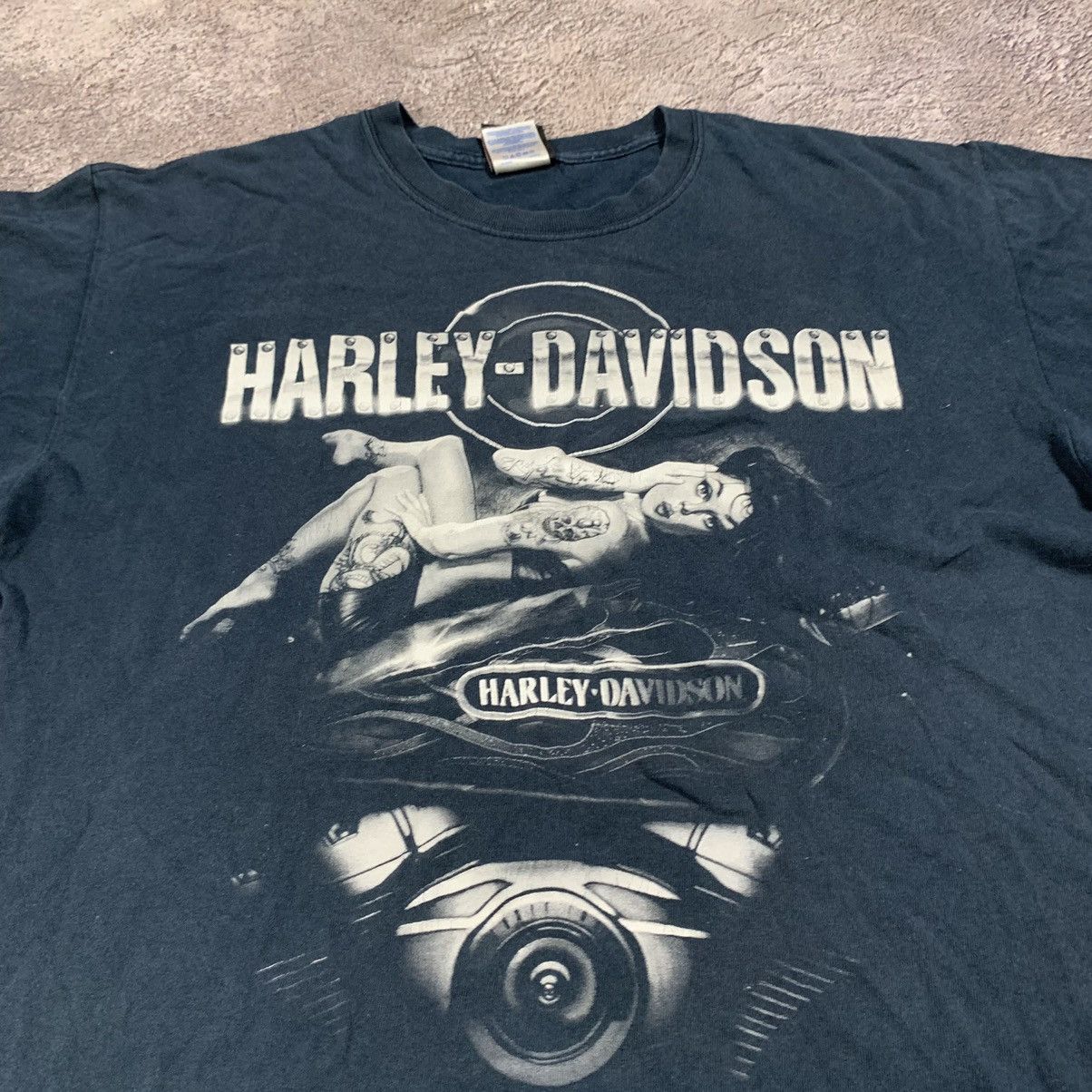 Vintage Vintage 90s Harley Davidson Graphic Tee Sun Faded Grunge L Size US L / EU 52-54 / 3 - 3 Thumbnail