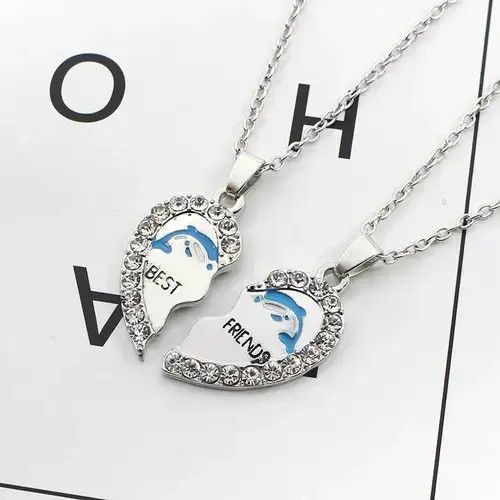 Other 2PCS Dolphin Heart Necklace Size ONE SIZE - 2 Thumbnail