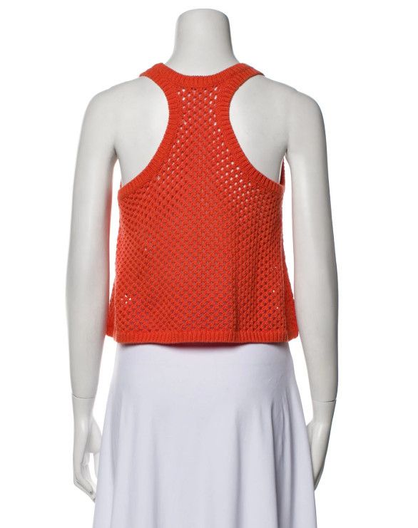 Rebecca Taylor Rebecca Taylor Scoop Neck Sleeveless Crop Top Orange ( L ) Size L / US 10 / IT 46 - 2 Thumbnail