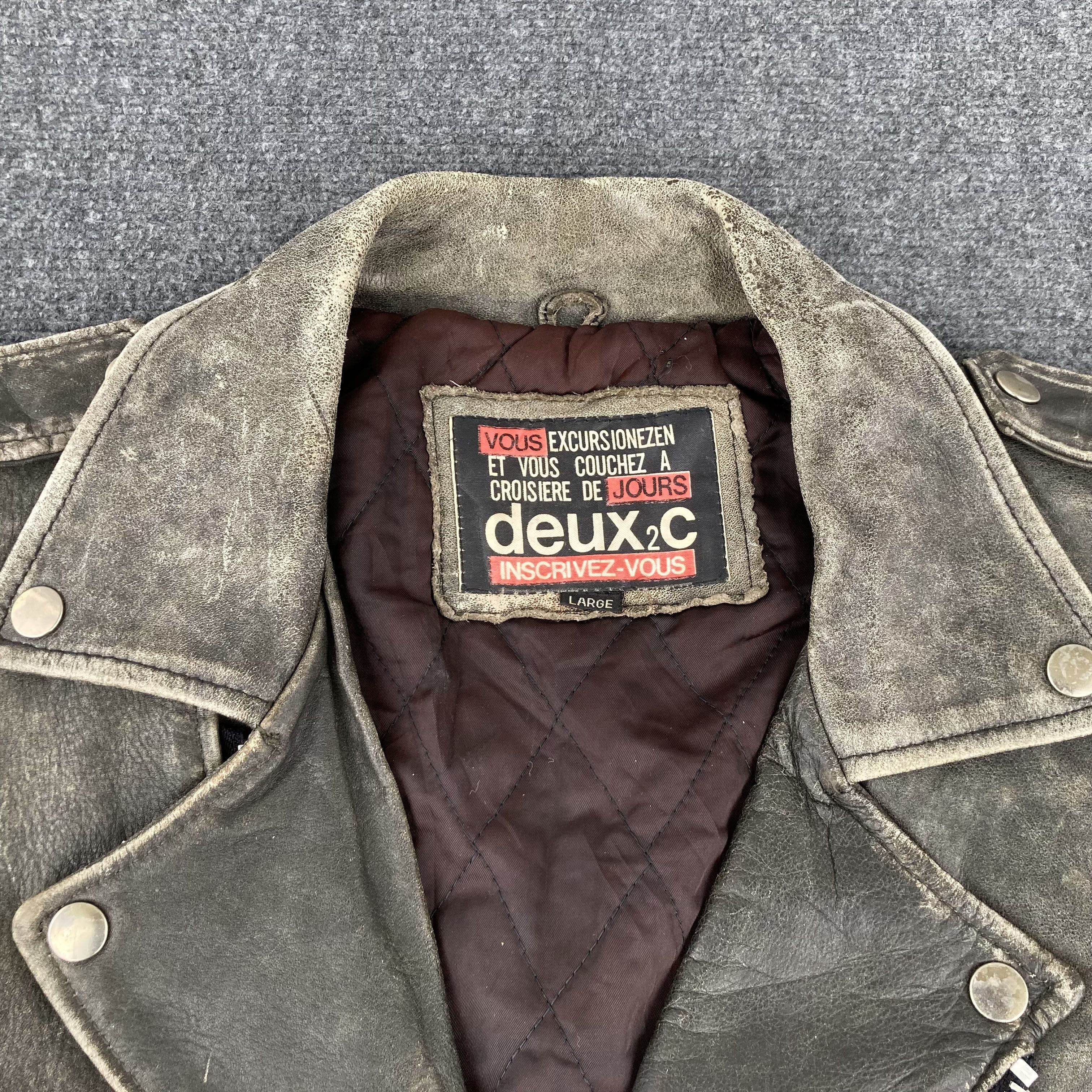 Vintage Vtg Deux2c Men's Rock N Roll Leather Jacket Size US M / EU 48-50 / 2 - 4 Thumbnail