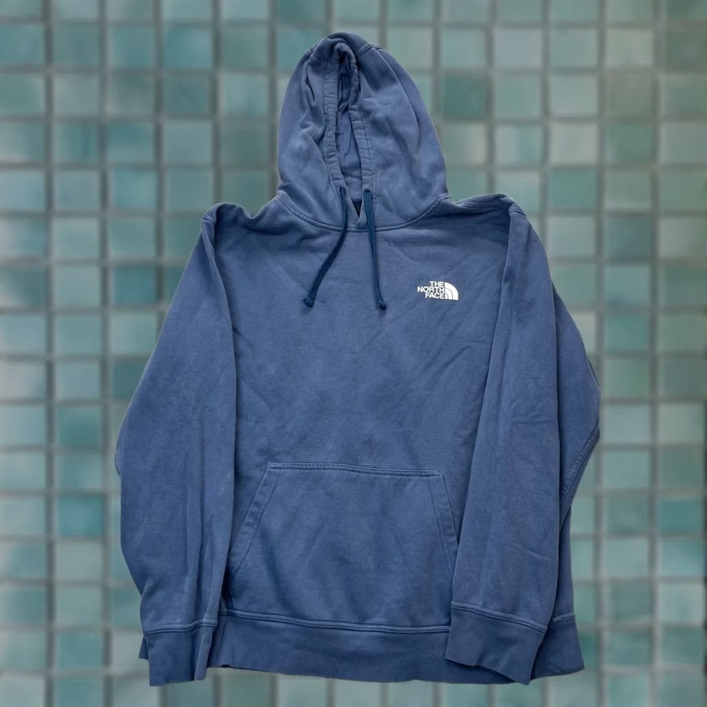 The North Face VINTAGE The North Face Hoodie Mens XL Blue Drawstring Hooded Graphic Print Pockets Crew Neck Regular Fit Seasonal Fall Winter Mens Size US XL / EU 56 / 4 - 1 Thumbnail