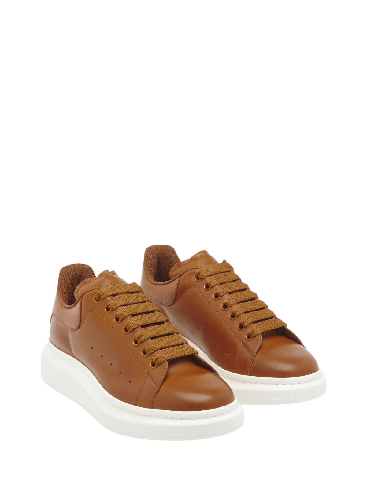 Alexander McQueen ALEXANDER MCQUEEN Oversized Brown Leather Sneakers New Auth Size US 6 / EU 39 - 2 Thumbnail
