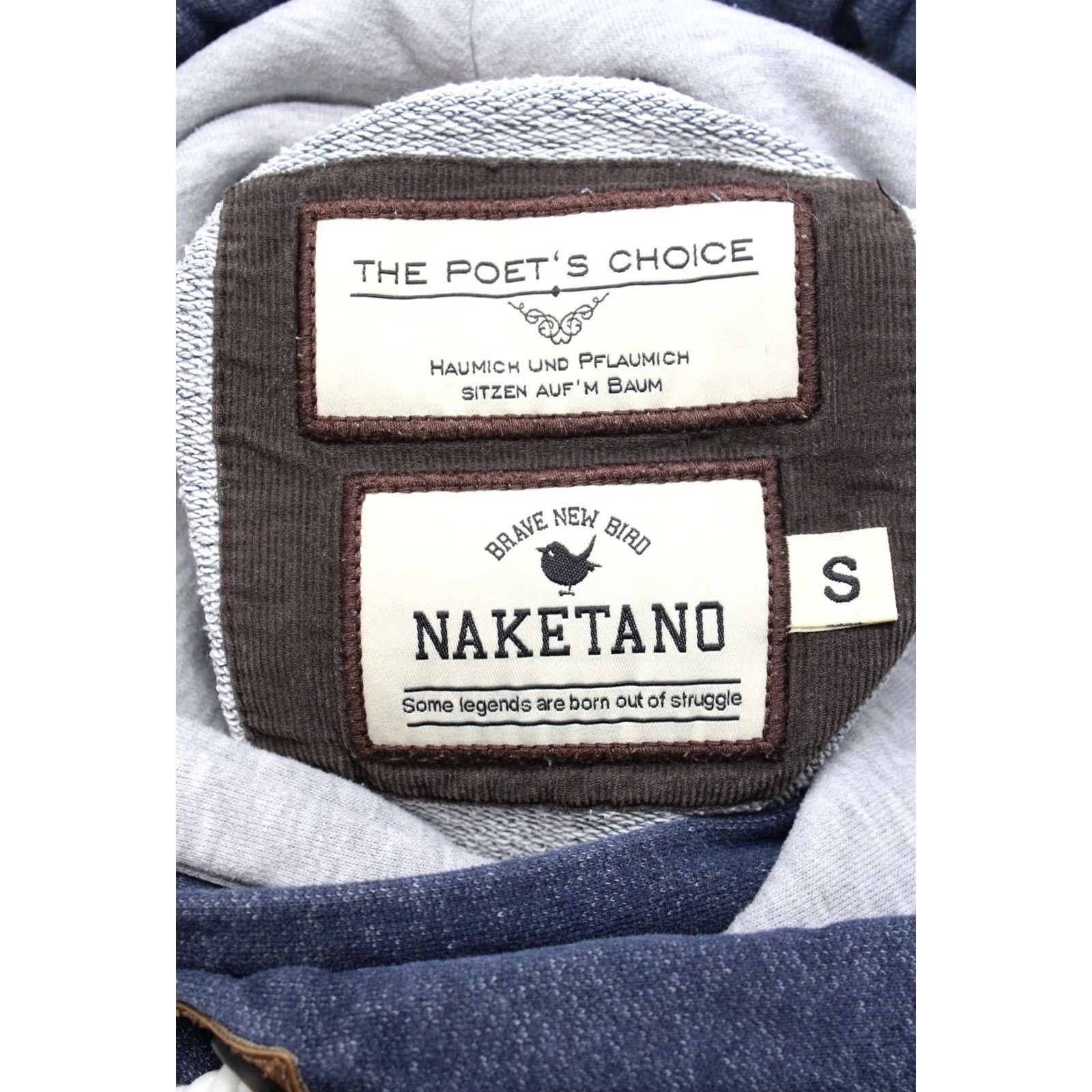 Vintage Naketano The Poet's Choice Hoodie Women Small Cowl Neck Melange Logo Strap Size S / US 4 / IT 40 - 5 Thumbnail