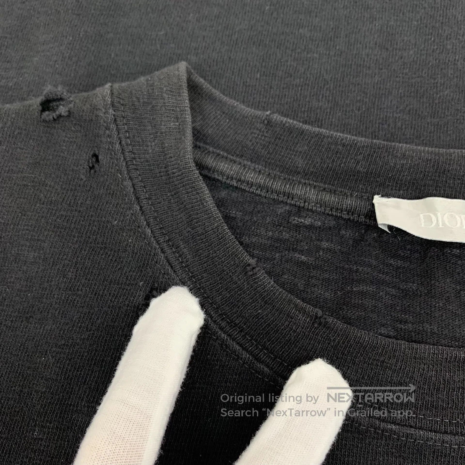 Dior Dior Black Vintage Hole Logo Letter Print Cotton Crew Neck Size US M / EU 48-50 / 2 - 9 Thumbnail