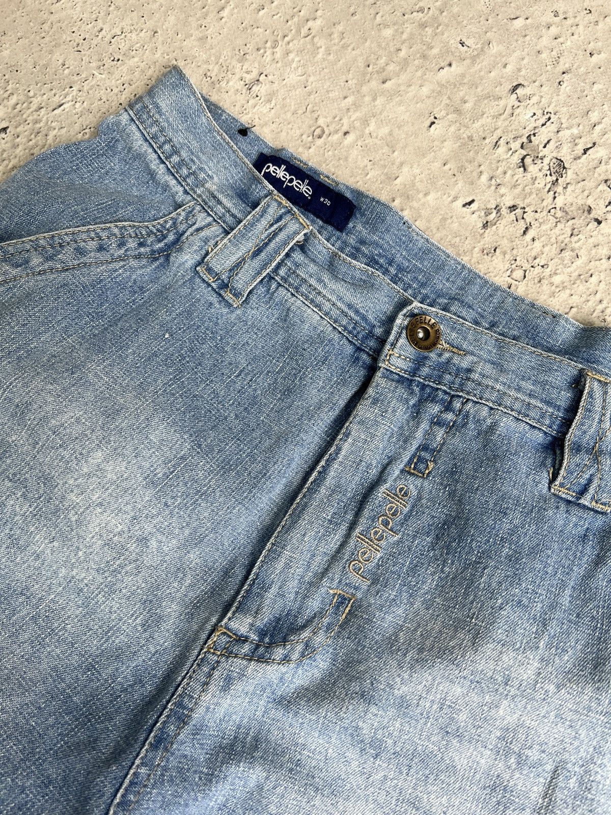 Pelle Pelle Pelle Pelle cargo denim distressed shorts pants Size US 30 / EU 46 - 4 Thumbnail