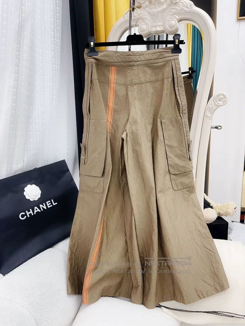 Hermes Hermes Khaki and Orange Work Pants Skirt Size 42" / US 20 - 6 Thumbnail