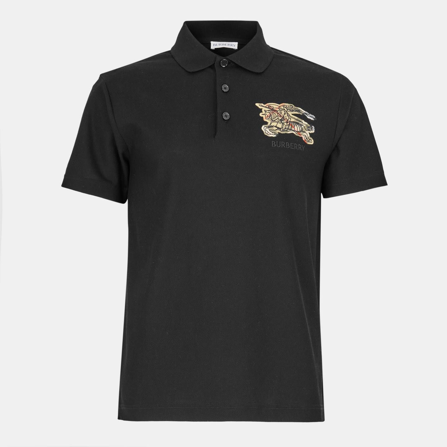 Burberry os11x0526 Tailored Fit Polo Shirt in Black Size US XL / EU 56 / 4 - 1 Thumbnail