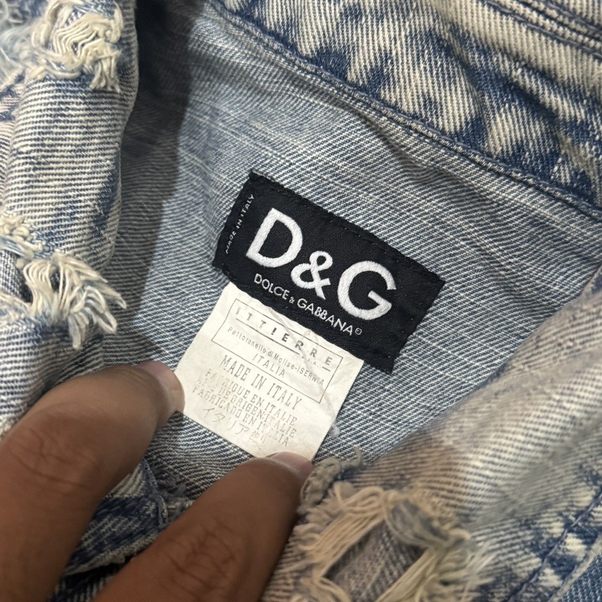 Dolce & Gabbana Dolce & Gabbana Distressed Denim Jacket Size US M / EU 48-50 / 2 - 5 Thumbnail