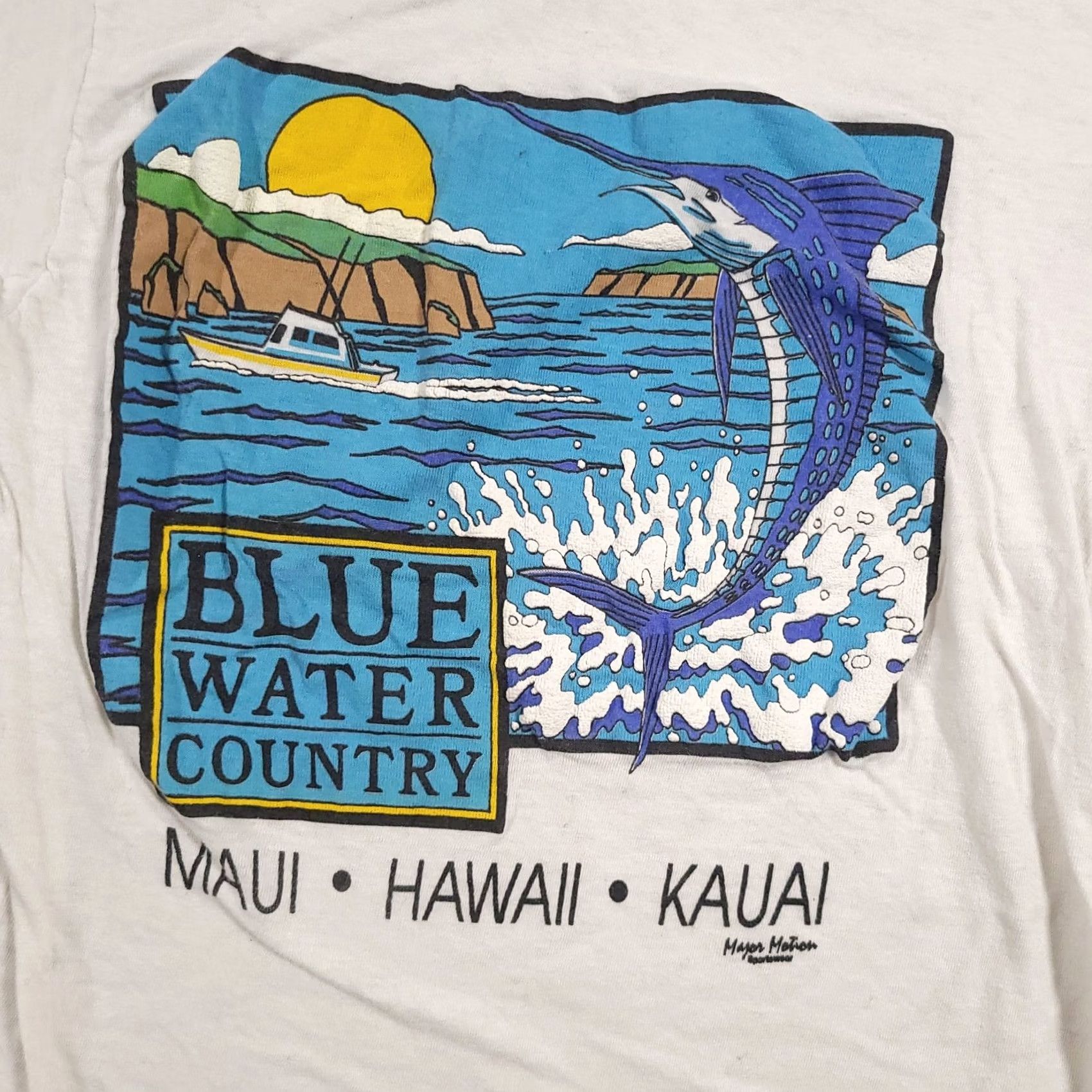 Vintage VINTAGE Blue Water Country Shirt Mens Small White Hawaii Marlin Maui Kauai 90s Tee Size US S / EU 44-46 / 1 - 3 Thumbnail