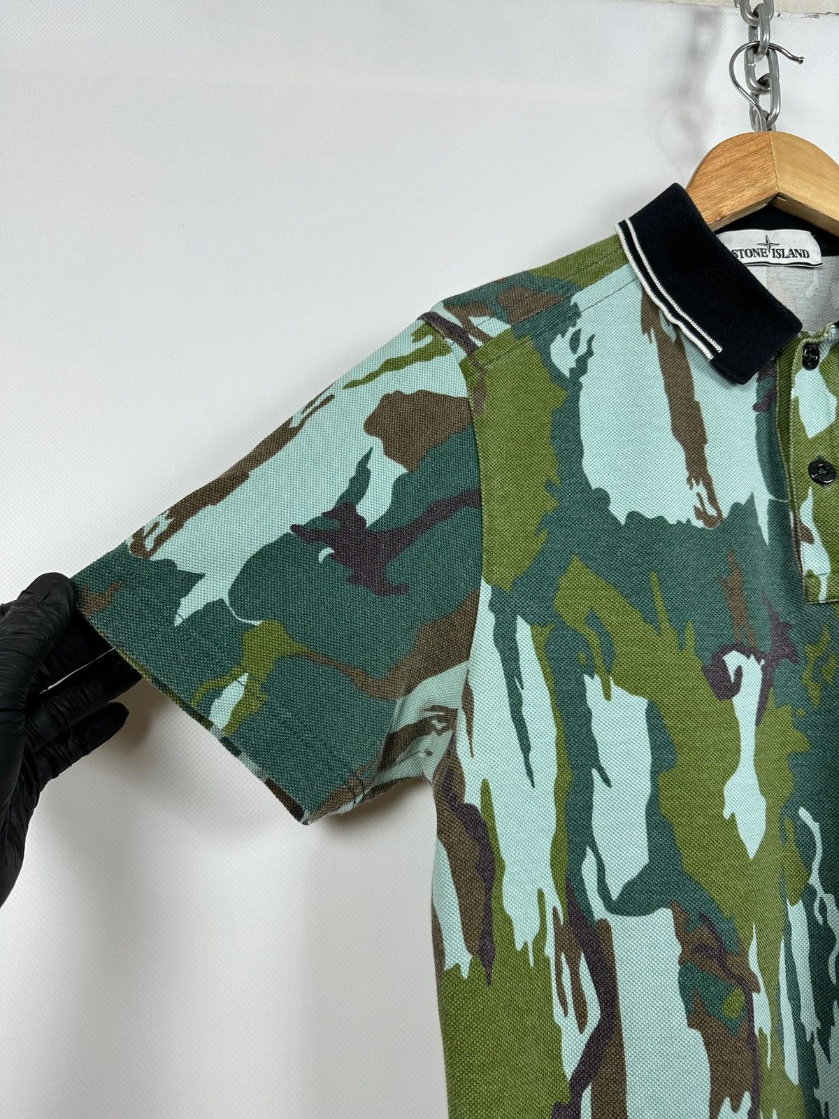 Stone Island Vintage Stone Island Camouflage Polo T-Shirt Size US S / EU 44-46 / 1 - 8 Thumbnail