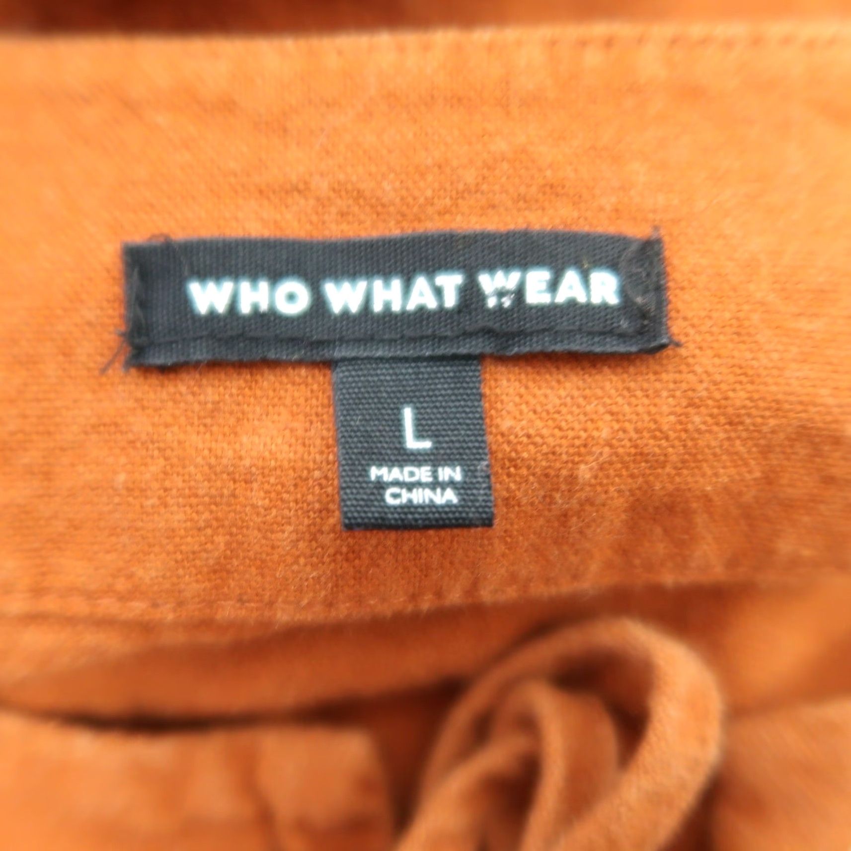 Vintage Who What Wear dress rust orange lace-up linen blend mini L Size L / US 10 / IT 46 - 5 Thumbnail