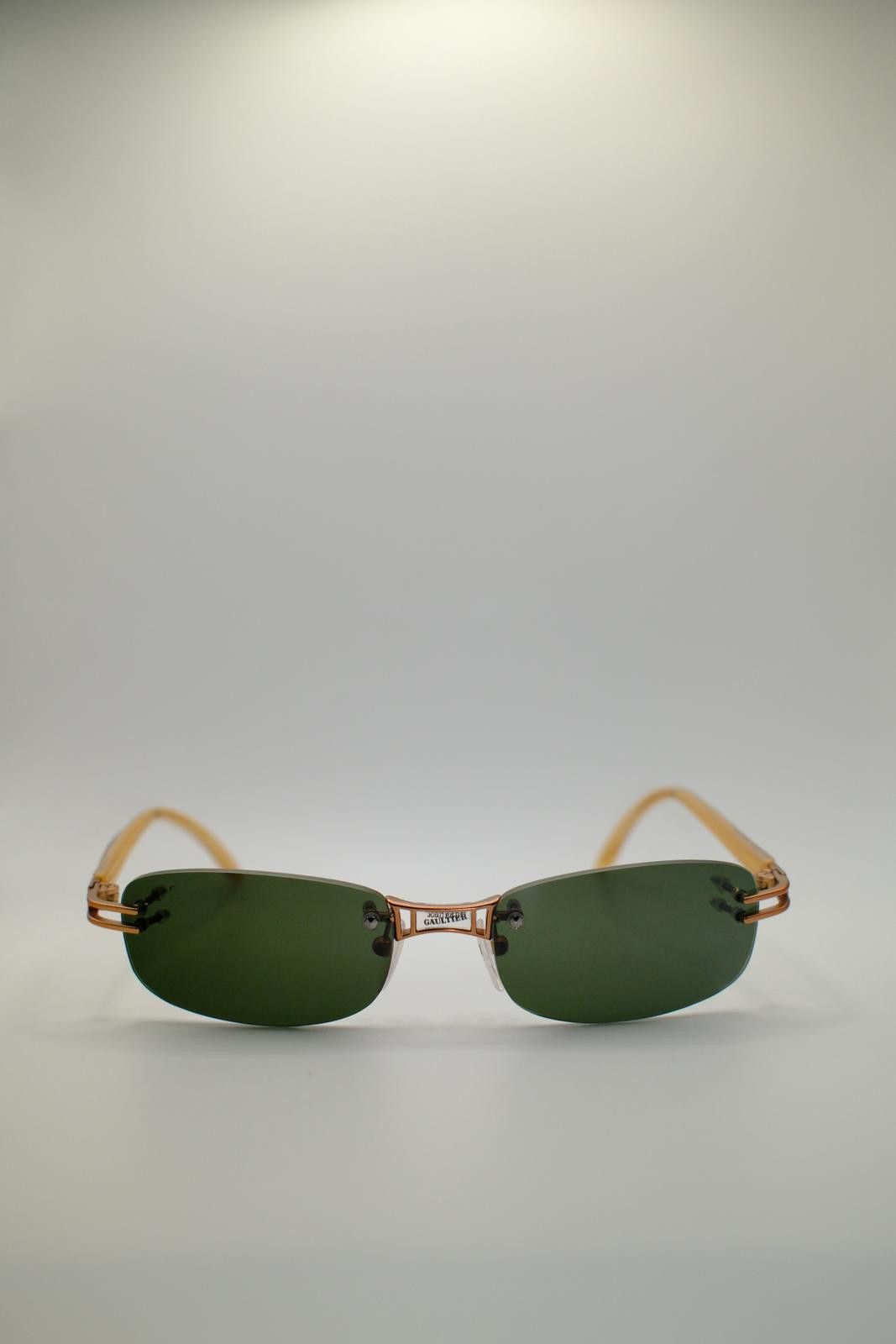Jean Paul Gaultier 90's Jean Paul Gaultier Titanium Rimless Green Tint Sunglass Size ONE SIZE - 1 Thumbnail