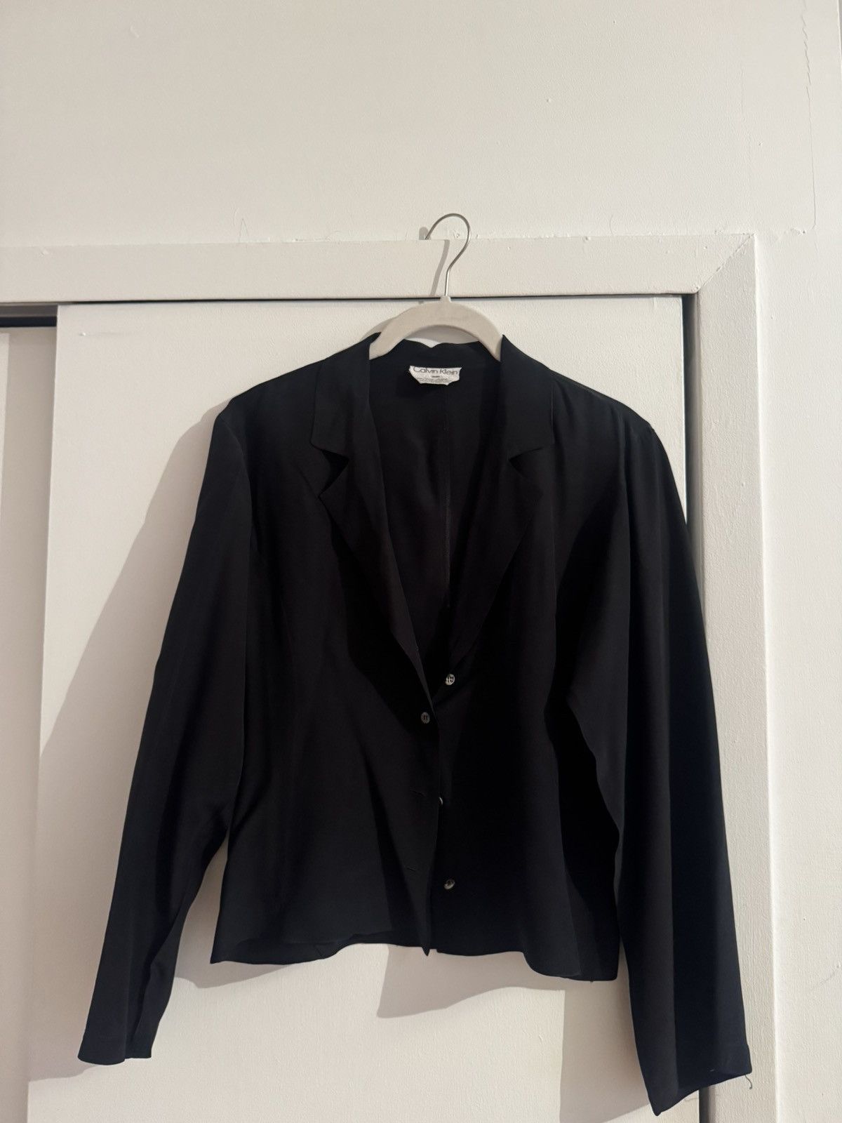 Calvin Klein Black Silk Shirt 90s Calvin Klein Size S / US 4 / IT 40 - 1 Preview