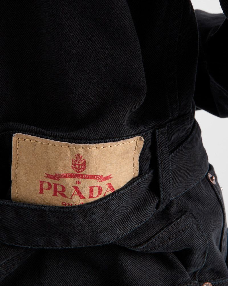 Prada o1srvl11e0226 Short Denim Jumpsuit in Black Size US 36 / EU 52 - 4 Thumbnail