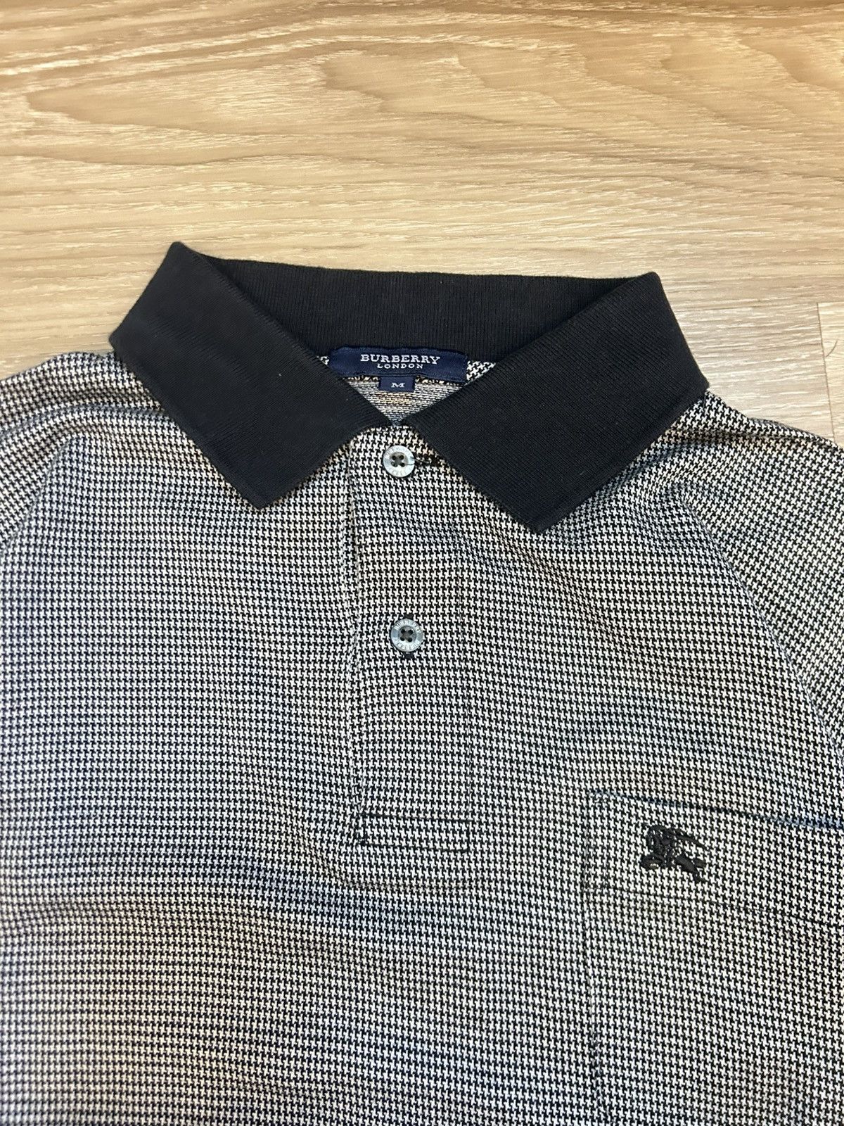 Burberry Burberry London Houndstooth Long Sleeve Polo Shirt Size US M / EU 48-50 / 2 - 4 Thumbnail