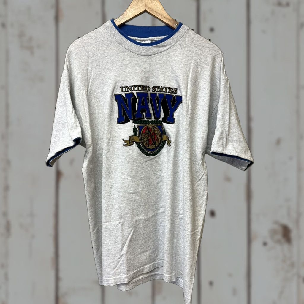 Vintage VINTAGE Signal US Navy Gray T-Shirt Short Sleeve Crew Neck XL Single Stitch Men 90s Military Size US XL / EU 56 / 4 - 1 Thumbnail