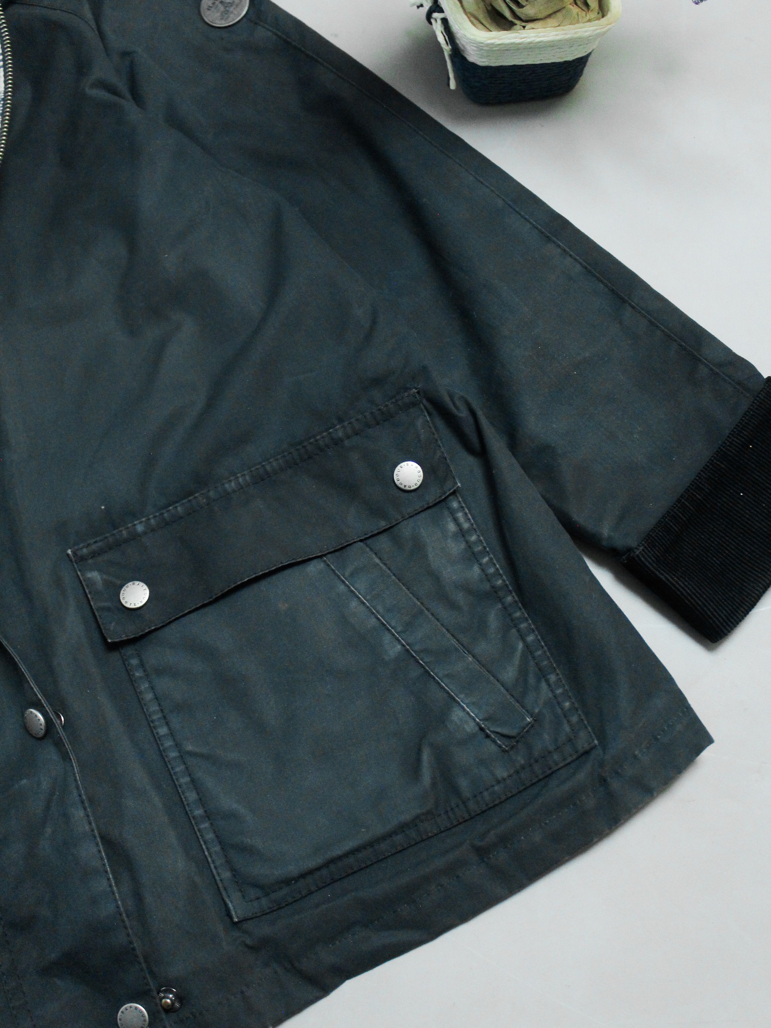 Barbour BARBOUR RIEF WAXED JACKET WOMENS BLUE WAX L Size XL / US 12-14 / IT 48-50 - 11 Thumbnail
